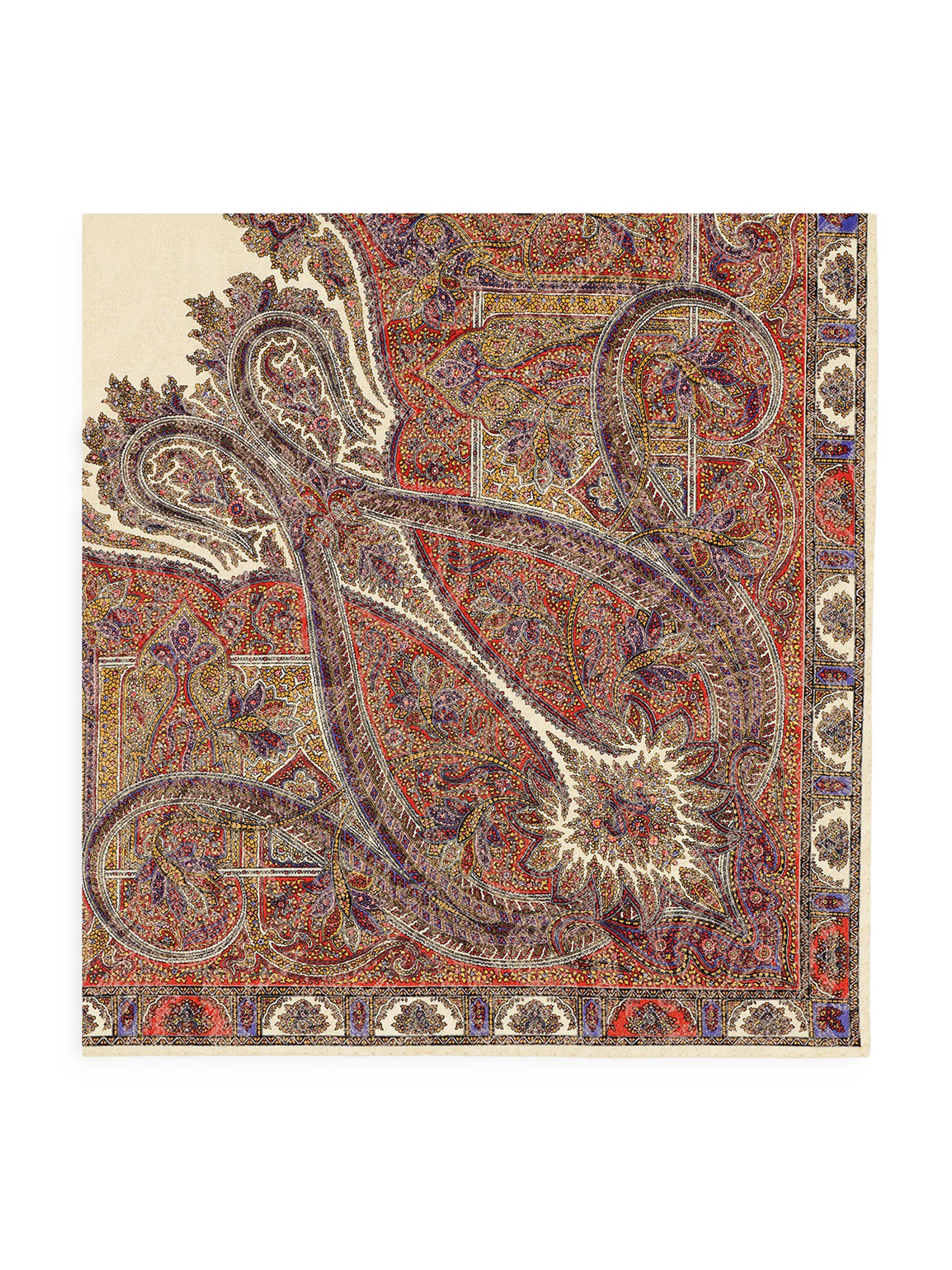 Saint Laurent Women's Square Scarf In Vintage Paisley Jacquard - Red And Multicolor