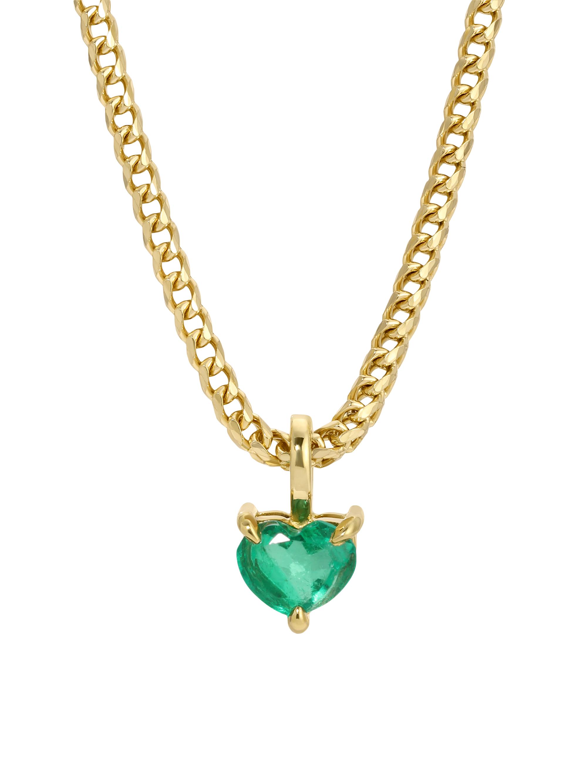 Anita Ko Women's 18K Yellow Gold & Colombian Emerald Heart Pendant Necklace - Emerald