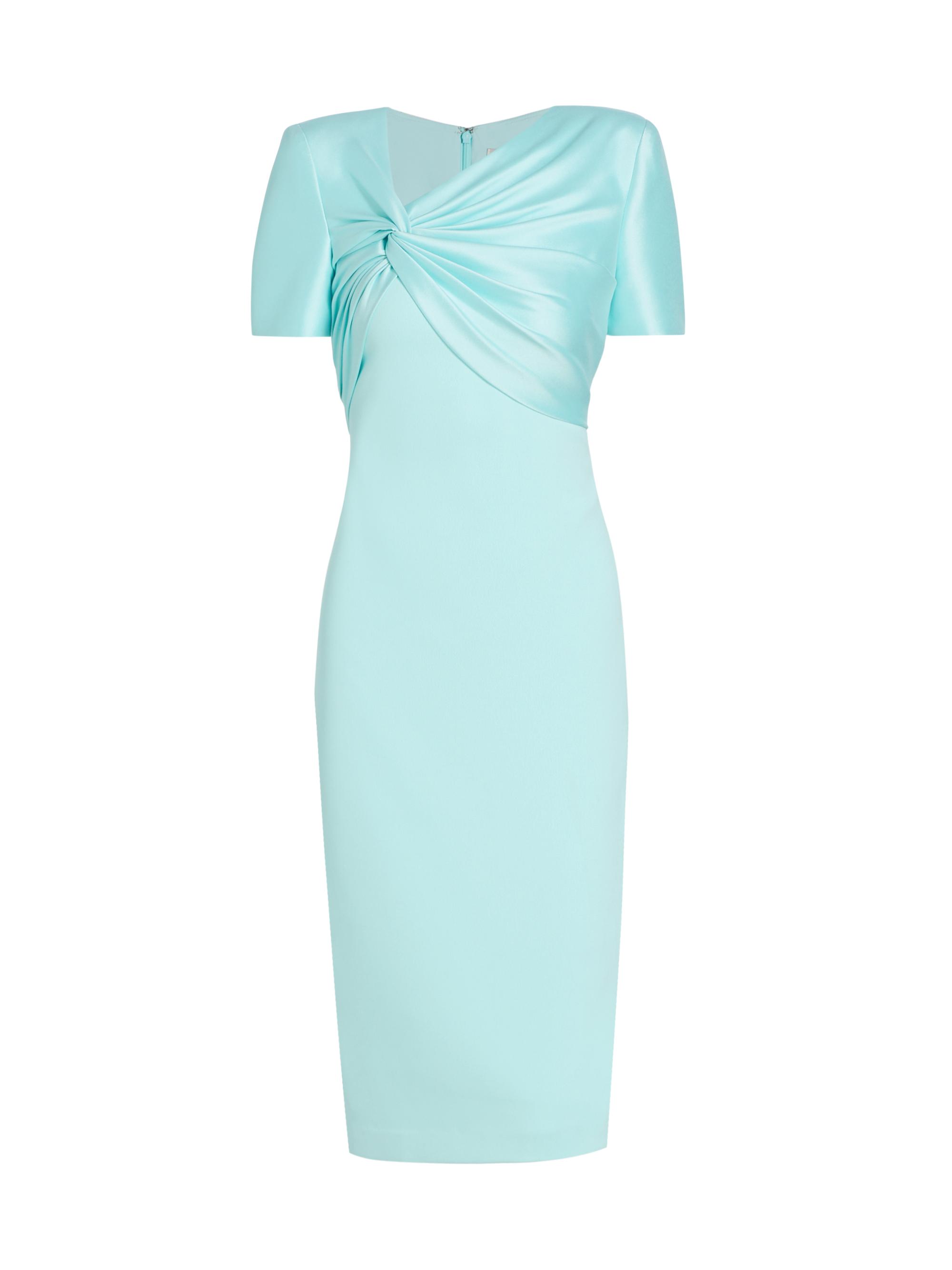 Badgley Mischka Women's Twisted Overlay Midi-Dress - Ice Blue