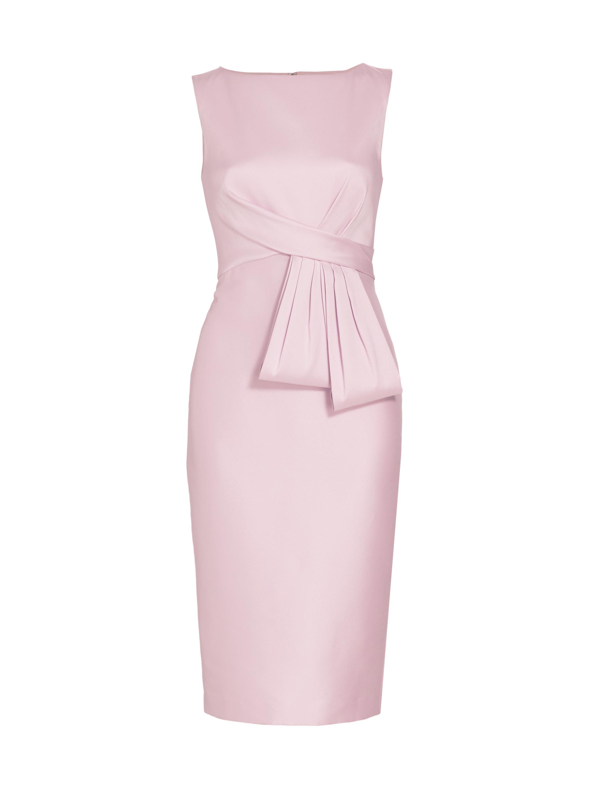 Badgley Mischka Women's Fanned Satin Midi Dress - Peony