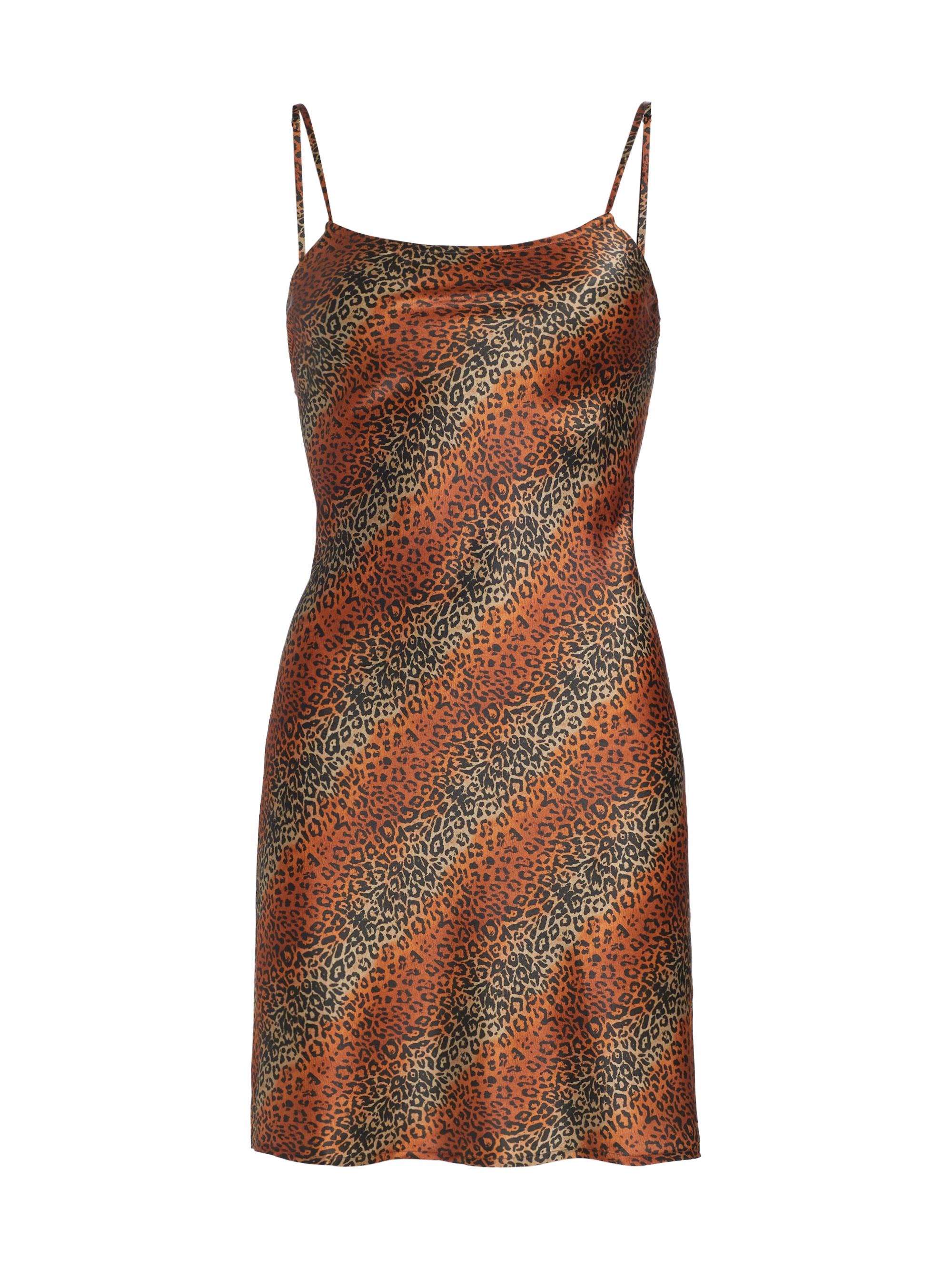 BruceGlen Women's Leopard Slip Minidress - Brown