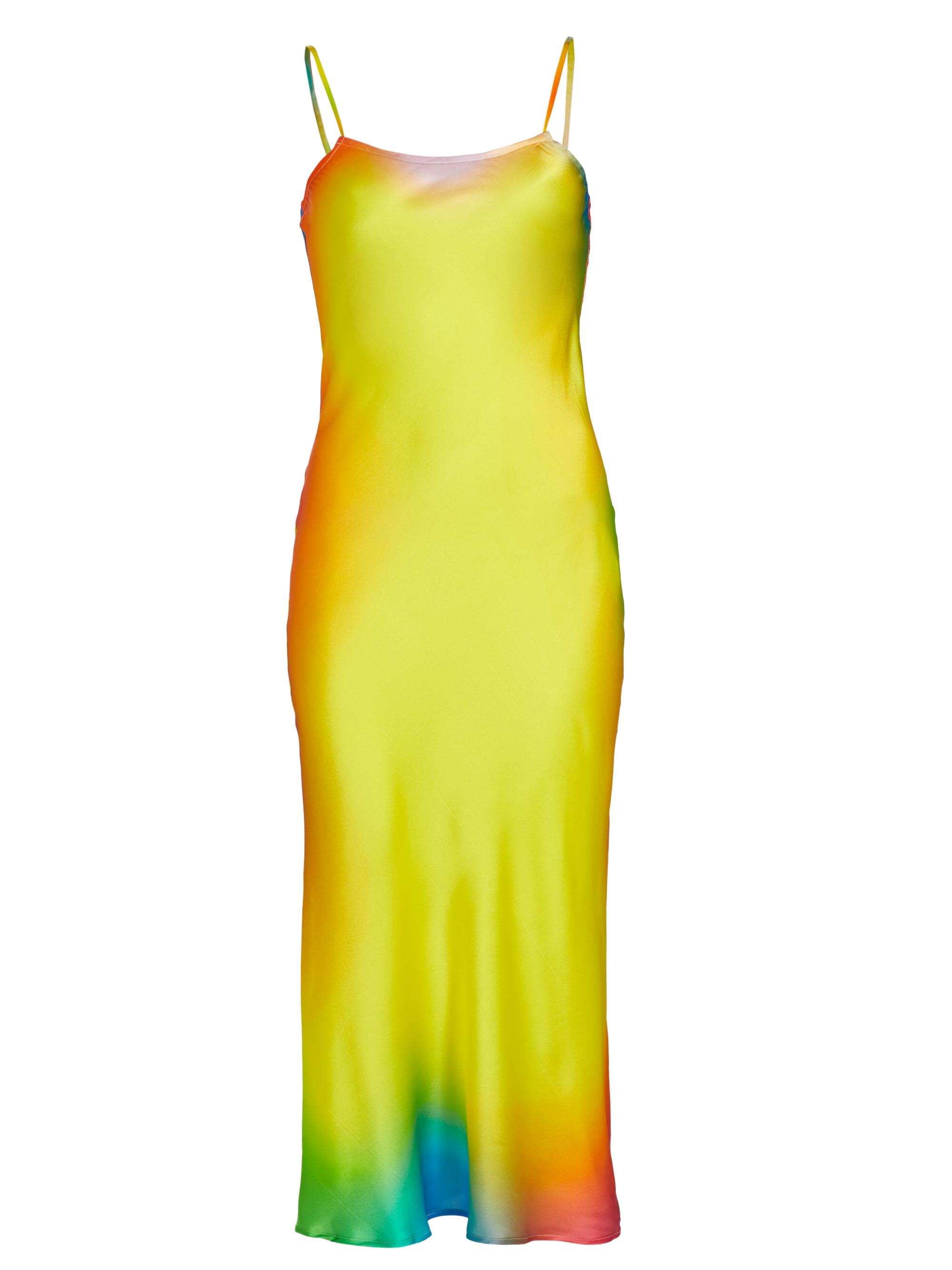 BruceGlen Women's Sunny Day Gradient Silk Slip Dress - Yellow