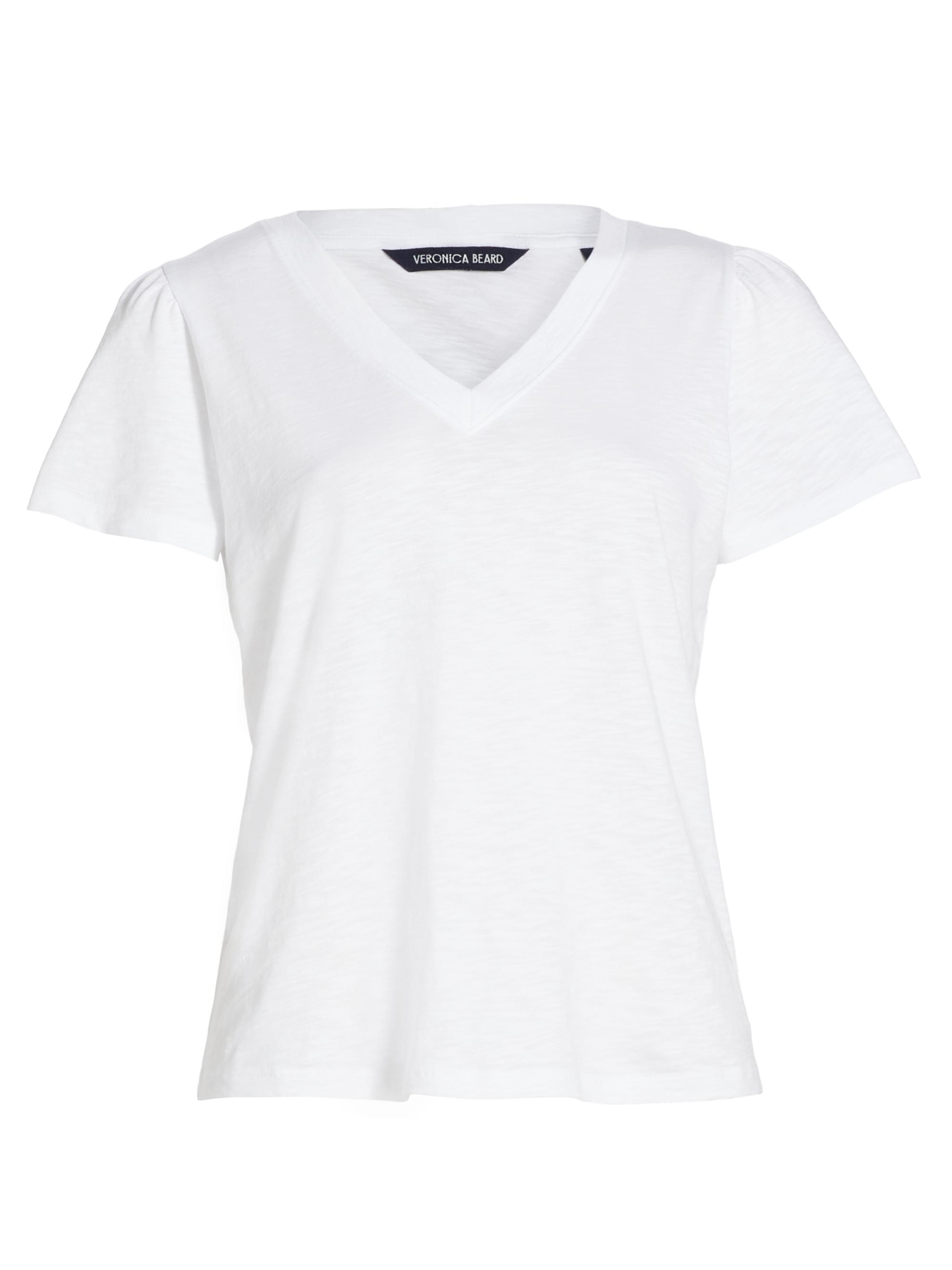 Veronica Beard Women's Posey Heathered Cotton Tee - White