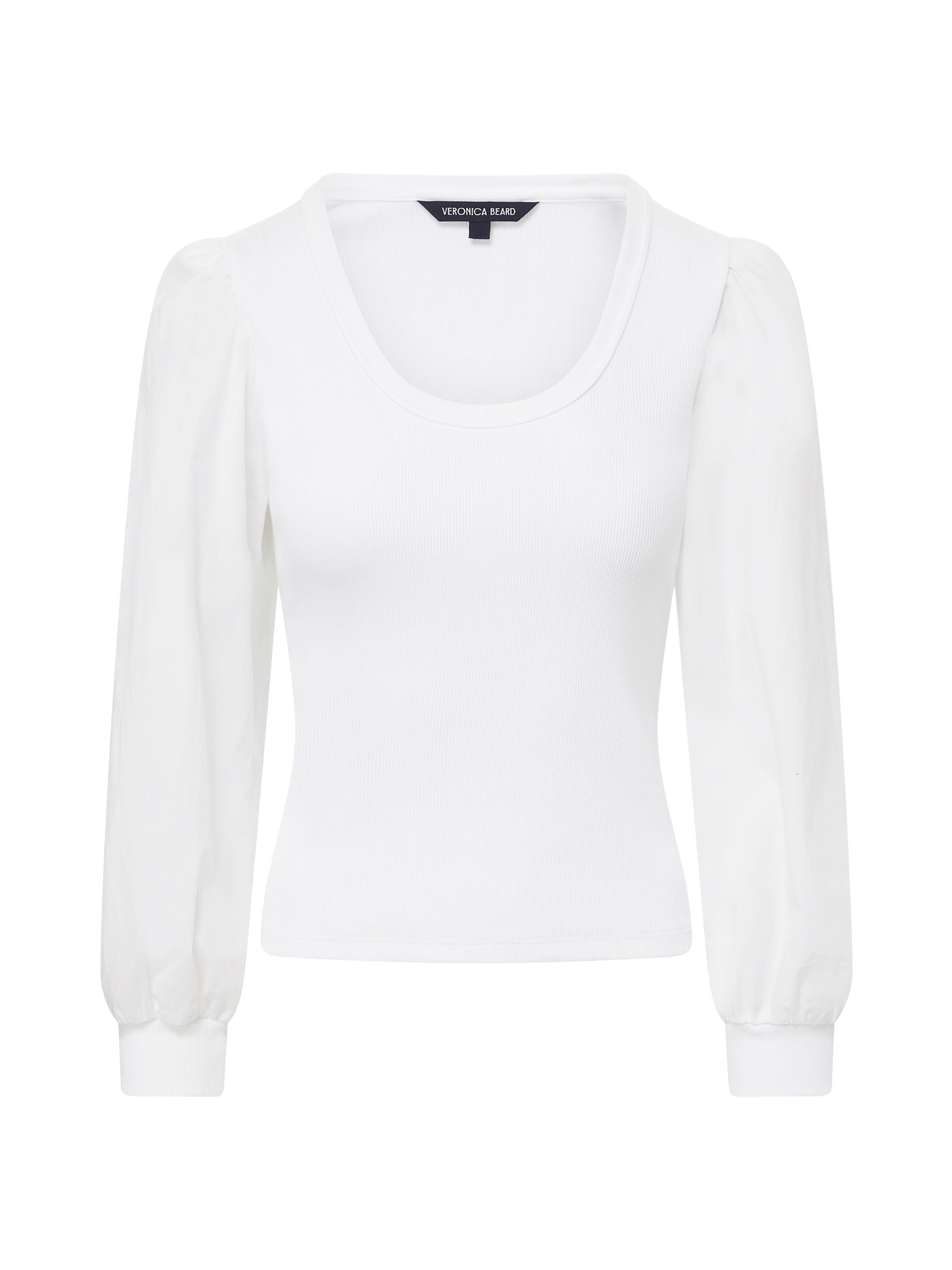 Veronica Beard Women's Anabel Pima Cotton-Blend Puff-Sleeve Top - White
