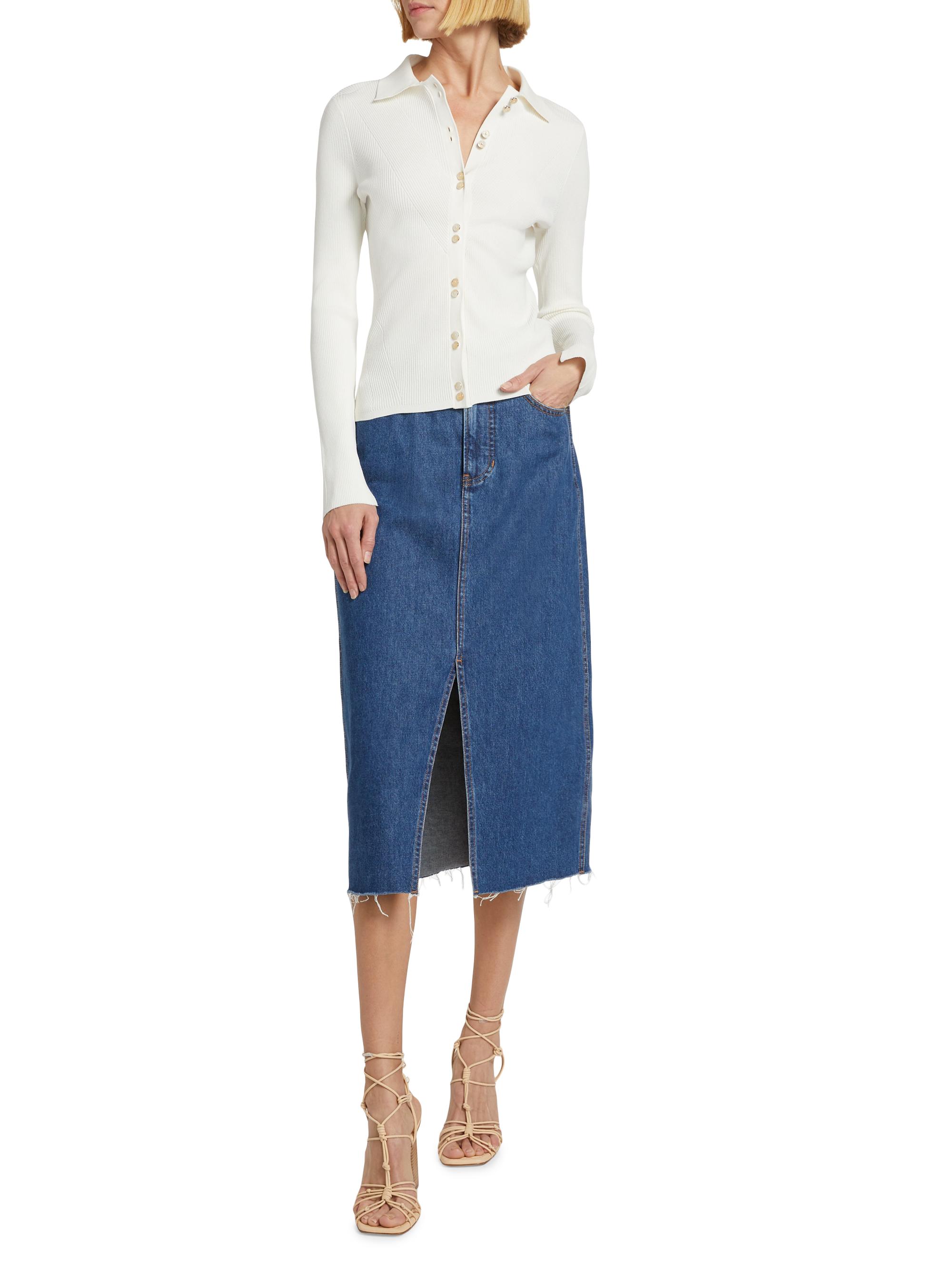 Veronica Beard Victoria Stretch Denim Long Skirt | Saks