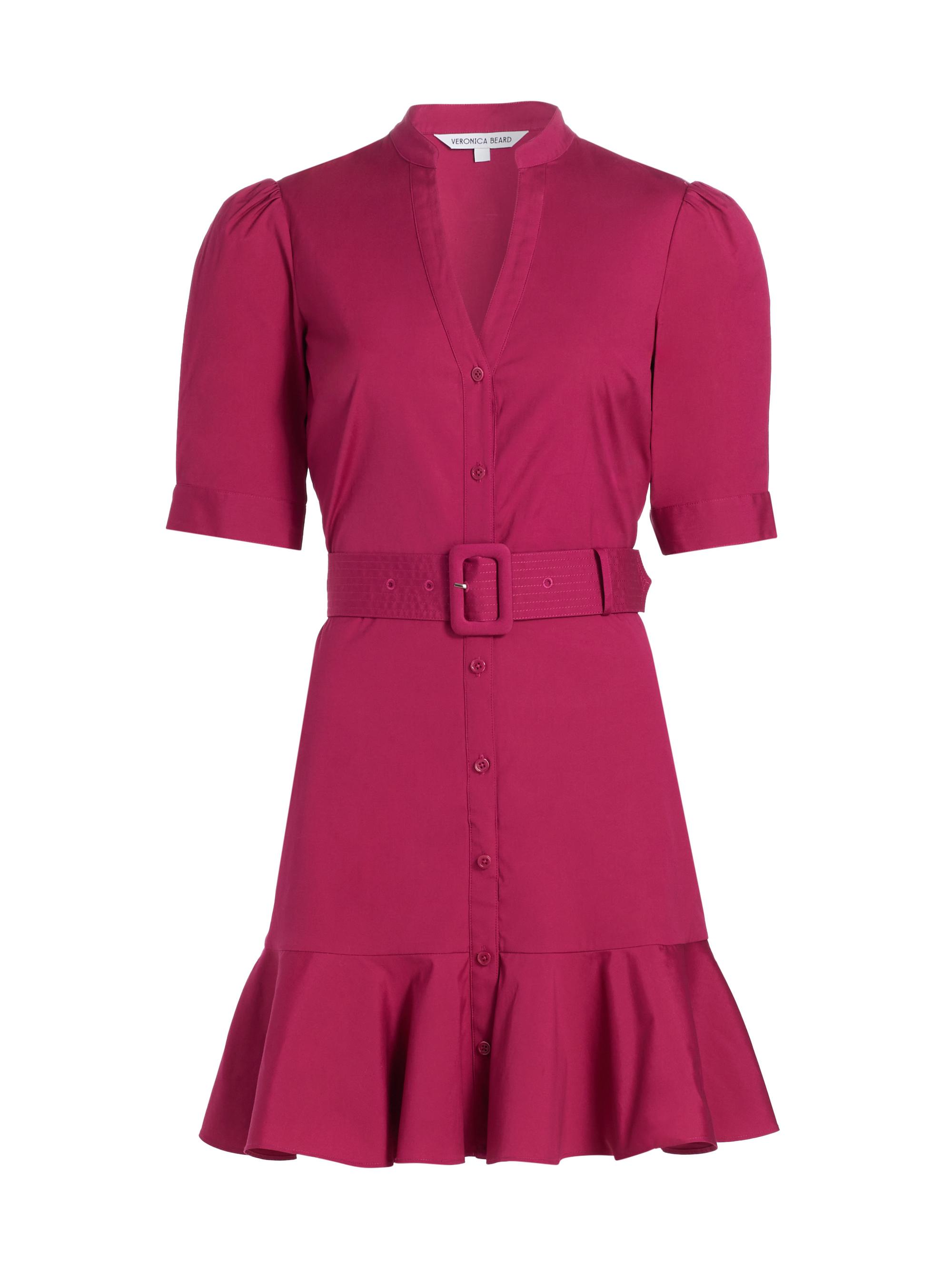 Veronica Beard Women's Molly Cotton-Blend Belted Minidress - Wildberry