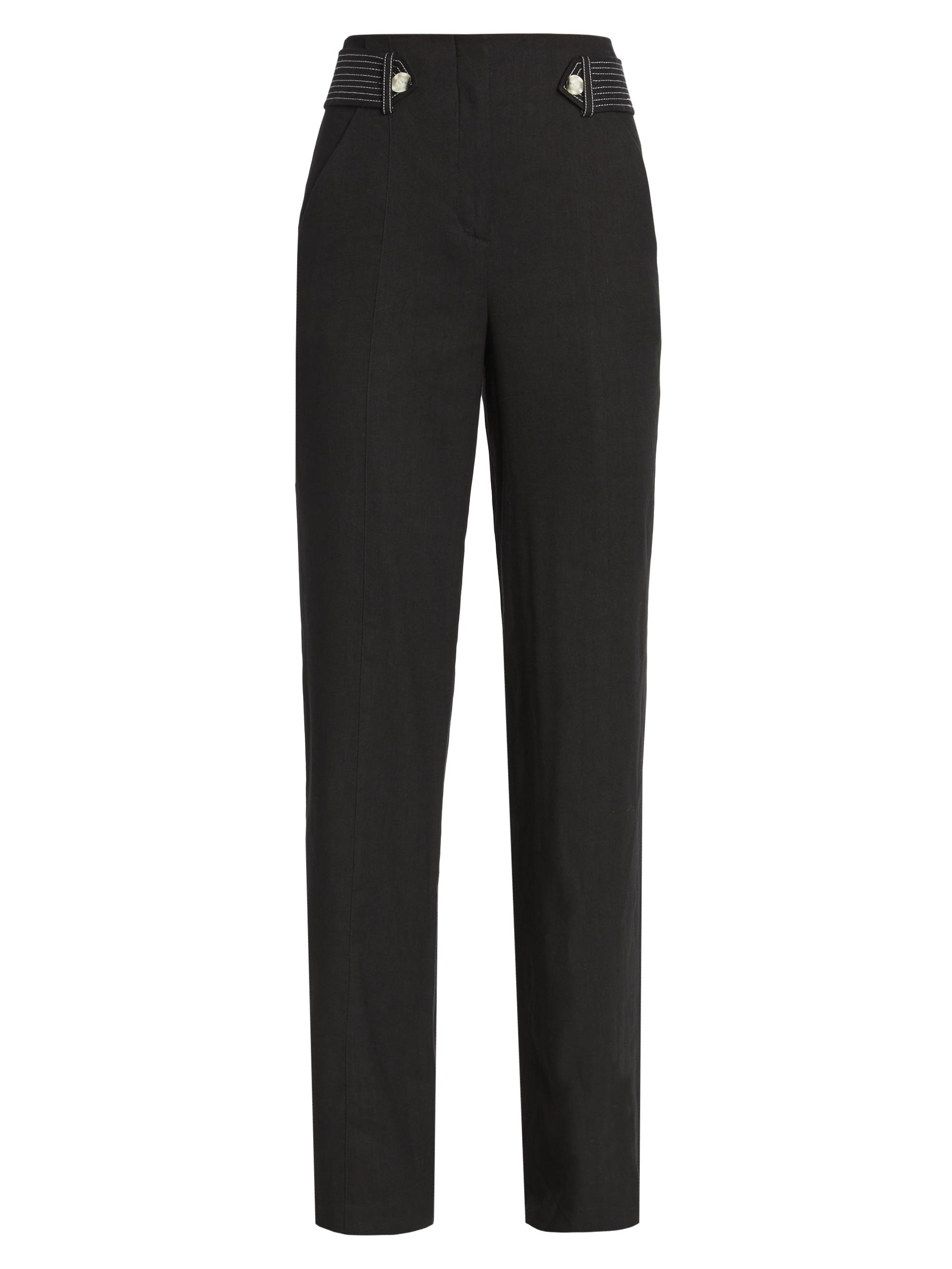 Veronica Beard Women's Sunny Linen-Blend Wide-Leg Pants - Black