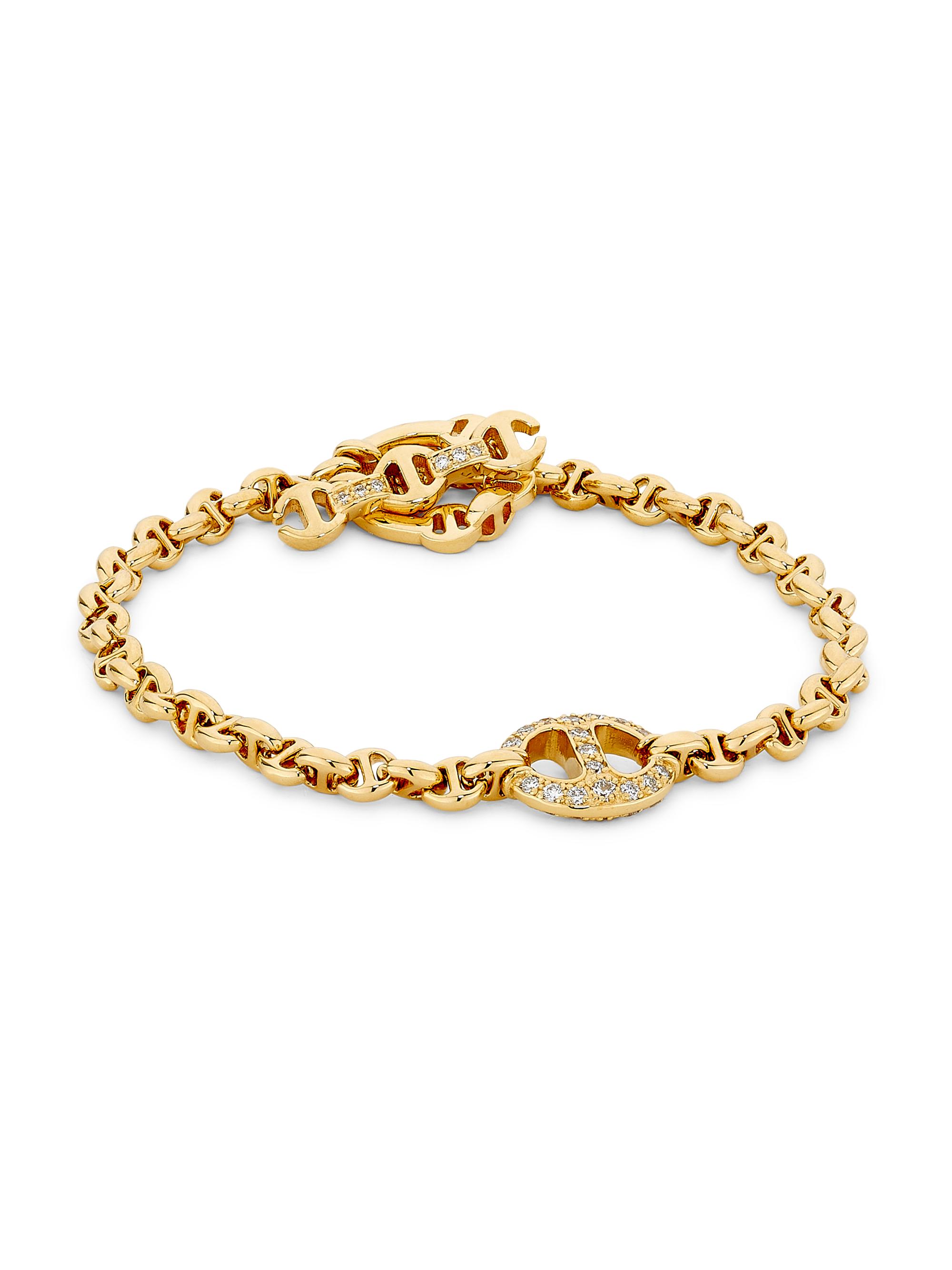 Women's Heritage 18K Yellow Gold & 0.39 TCW Diamond Chain Bracelet - Yellow Gold