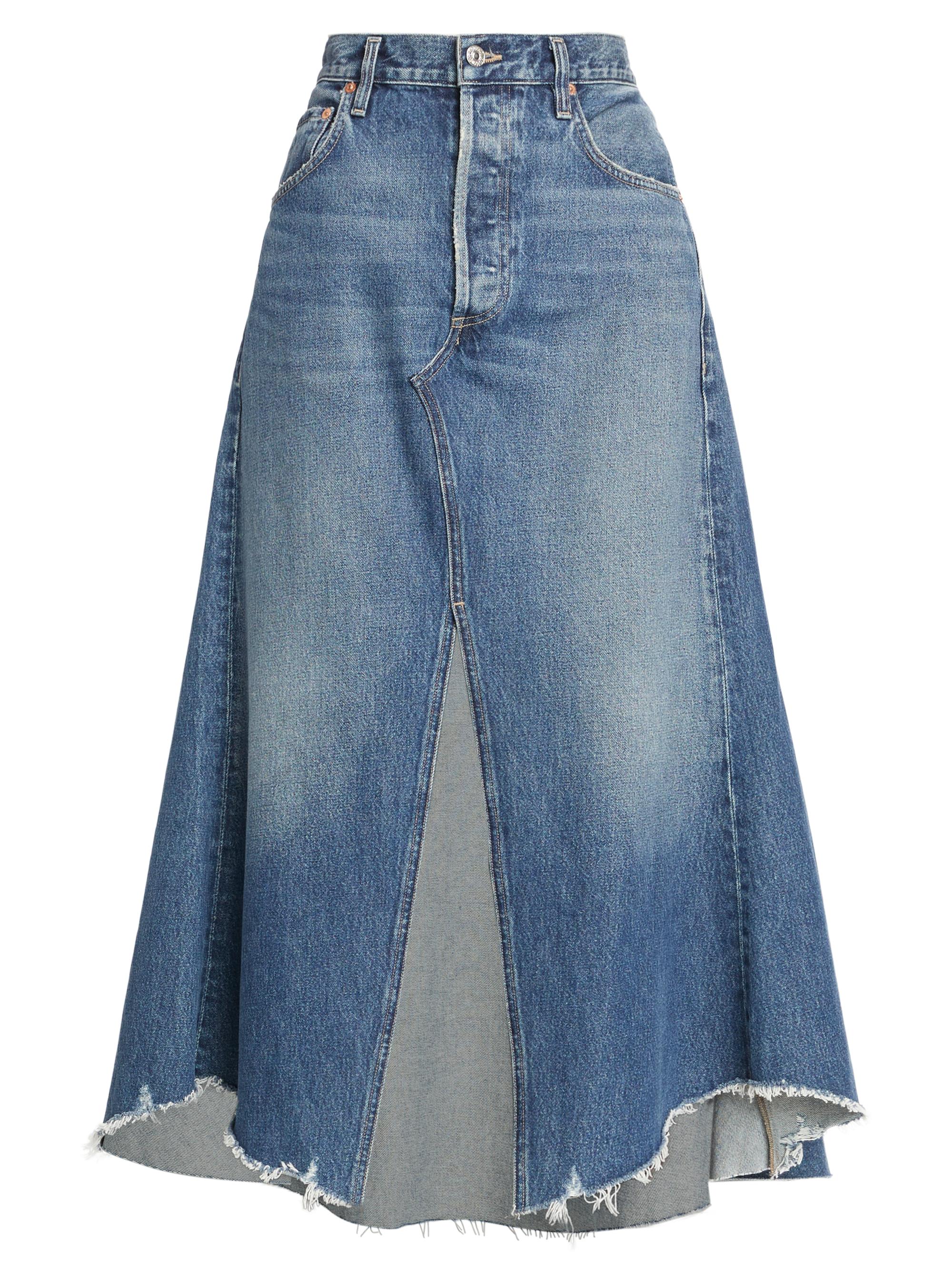 Citizens of Humanity Women's Mina Deconstructed Denim Maxi Skirt - Brielle