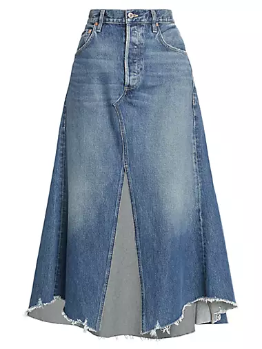 Mina Deconstructed Denim Maxi Skirt