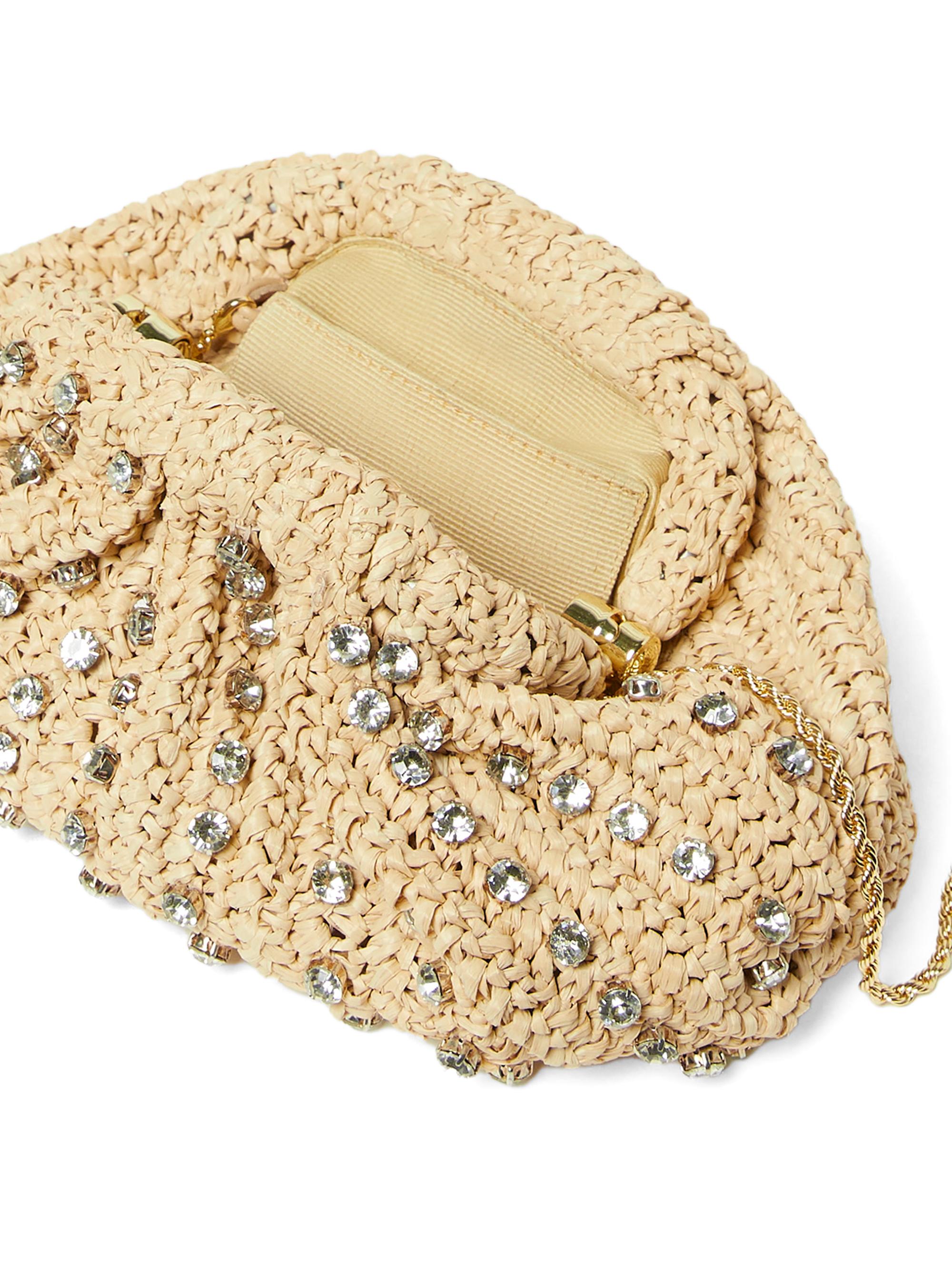 Loeffler Randall Bailey Crystal-Embellished Raffia Bag | Saks
