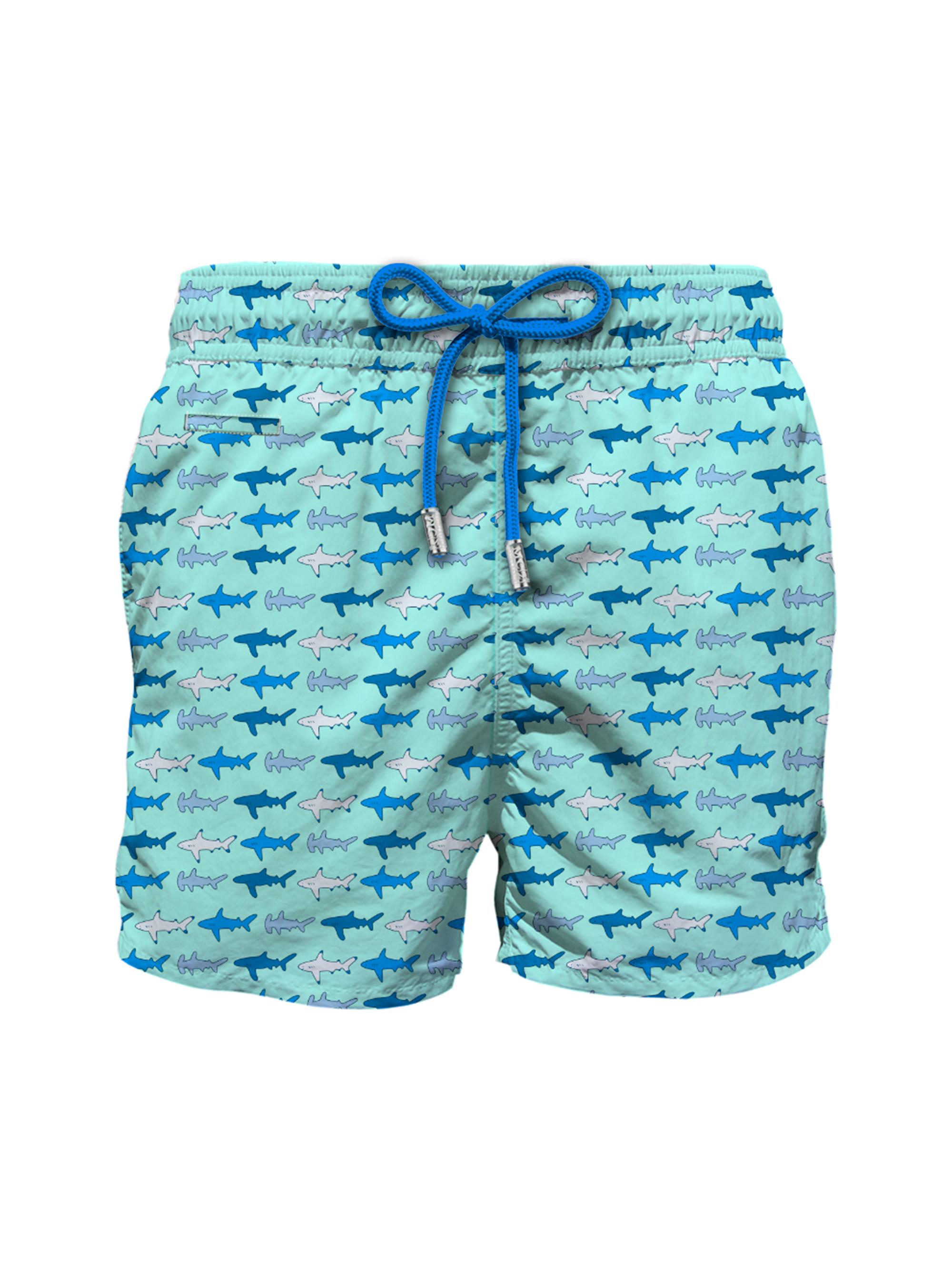 MC2 Saint Barth Men's Lighting Micro Fantasy Shark Swim Shorts - Shark Group