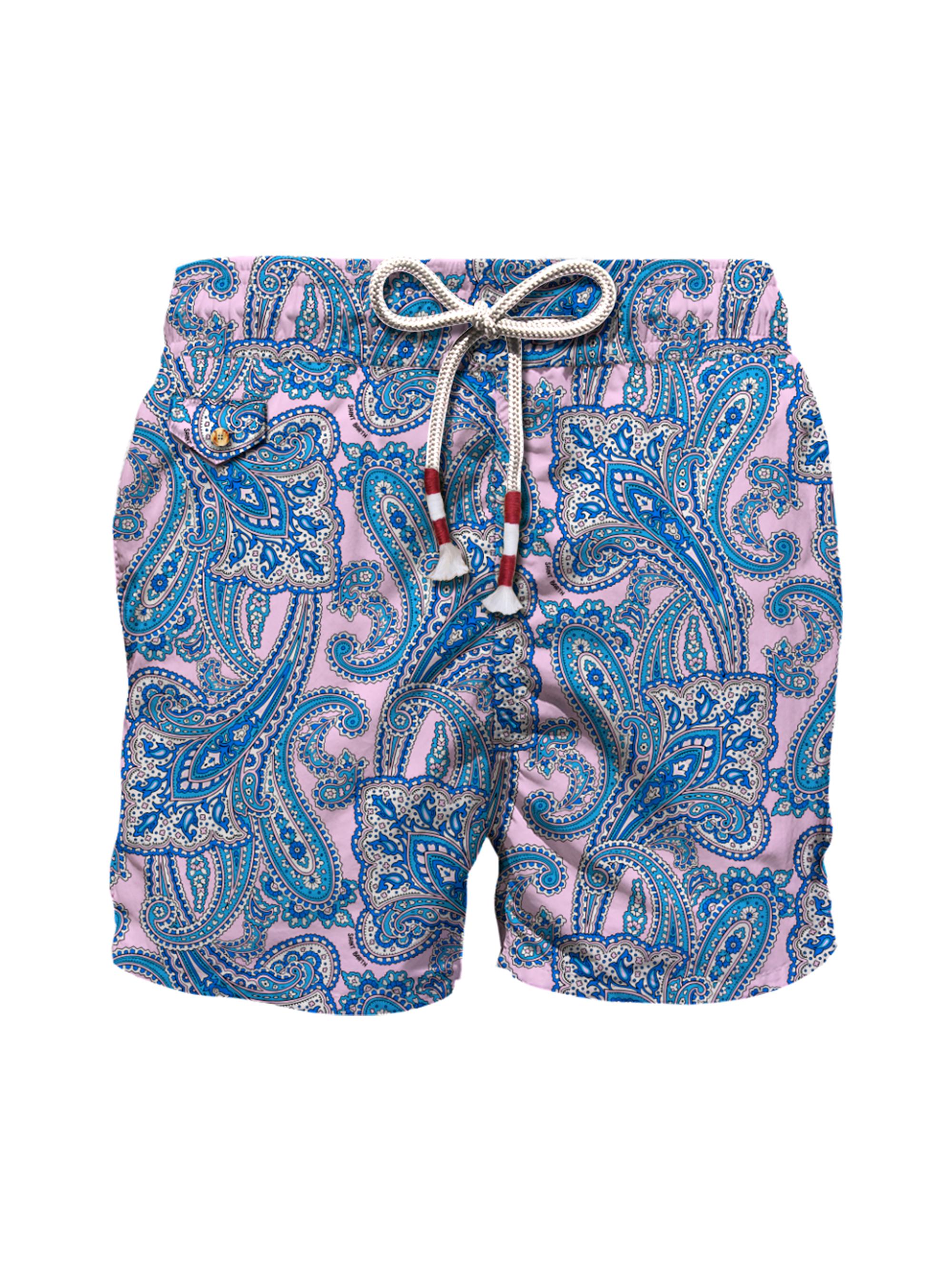 MC2 Saint Barth Men's Lighting 70 Paisley Swim Shorts - Cachemire Vibe