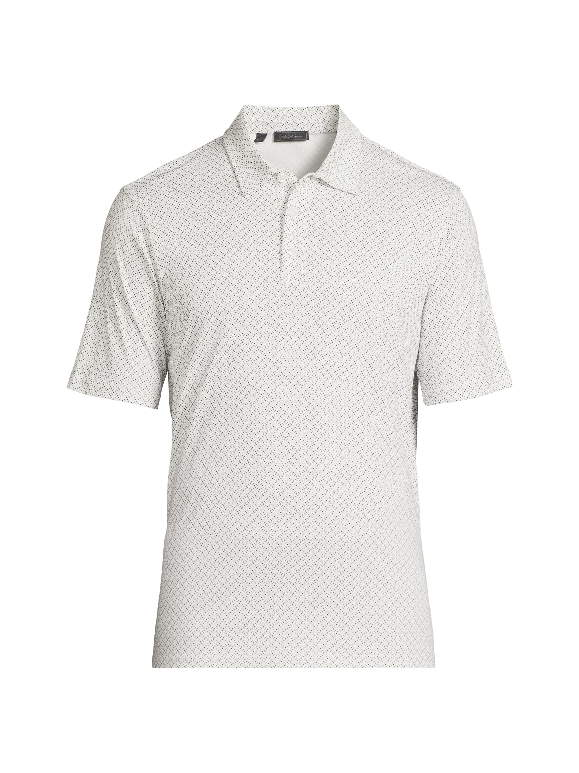 Saks Fifth Avenue Men's Geo Printed Cotton Shirt - White