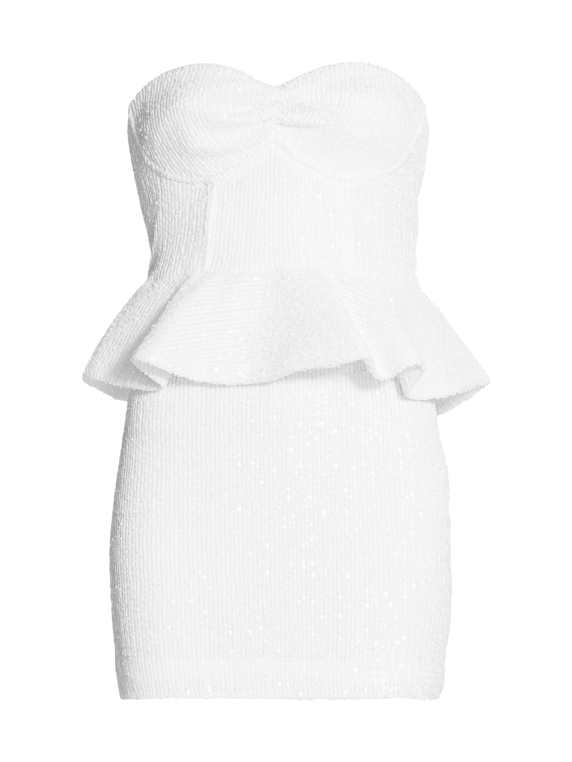 Rotate Birger Christensen Women's Sequined Peplum Corset Minidress - Egret