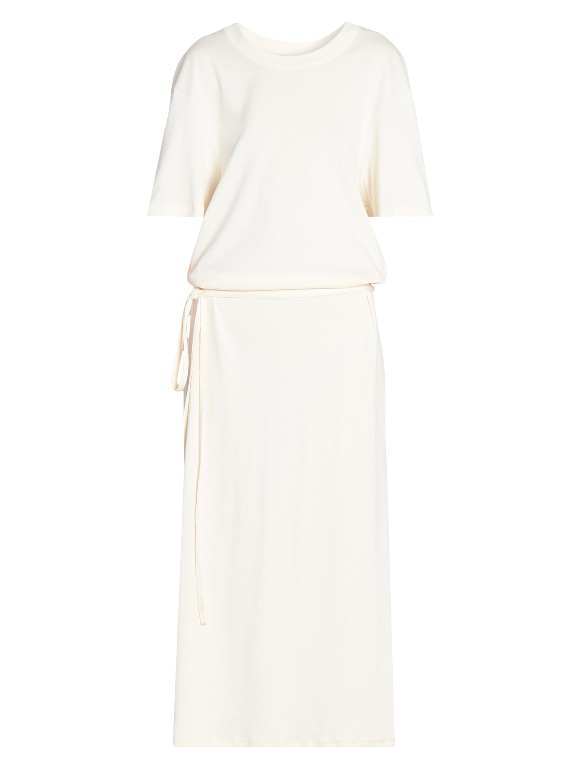 Lemaire Women's Belted Cotton T-Shirt Dress - Light Cream