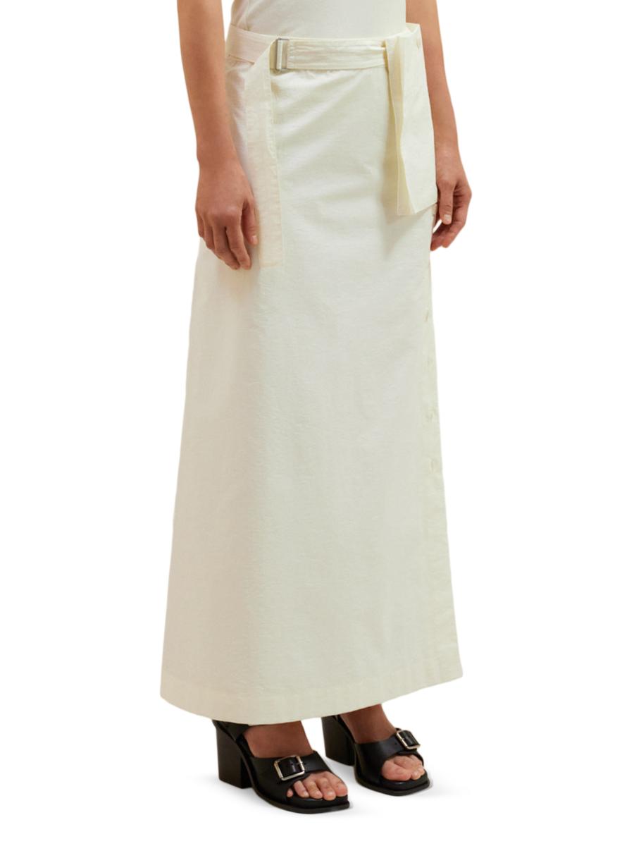 Lemaire Cotton-Blend Maxi Wrap Skirt | Saks Fifth Avenue