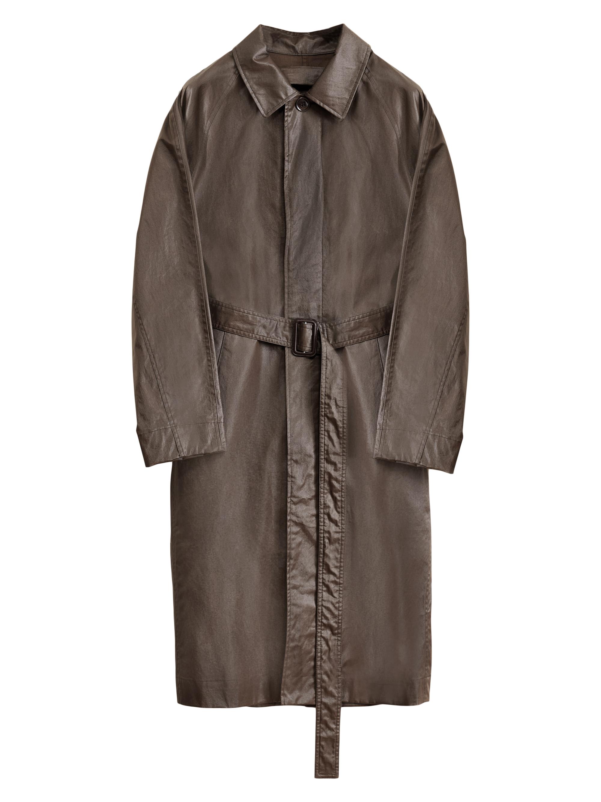 Lemaire Women's Belted Coated Cotton Raincoat - Dark Tobacco