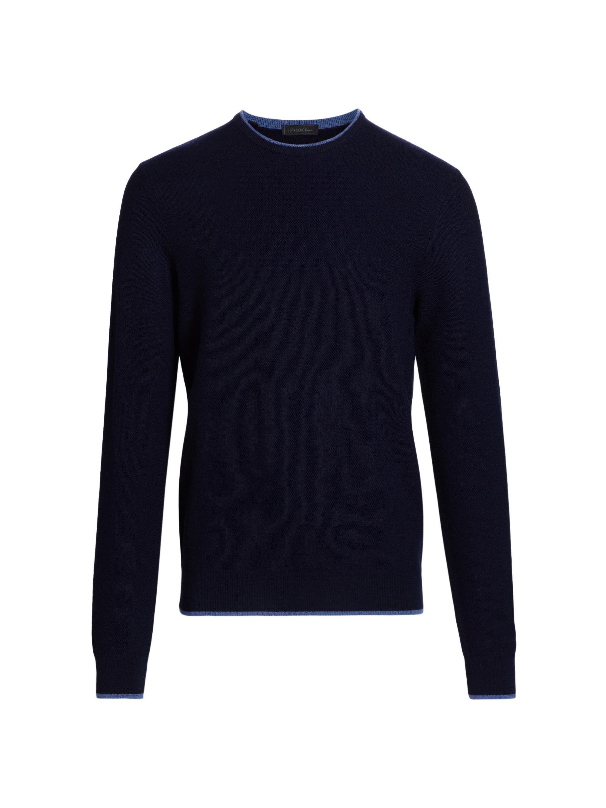 Saks Fifth Avenue Men's COLLECTION Contrast Trim Sweater - Navy