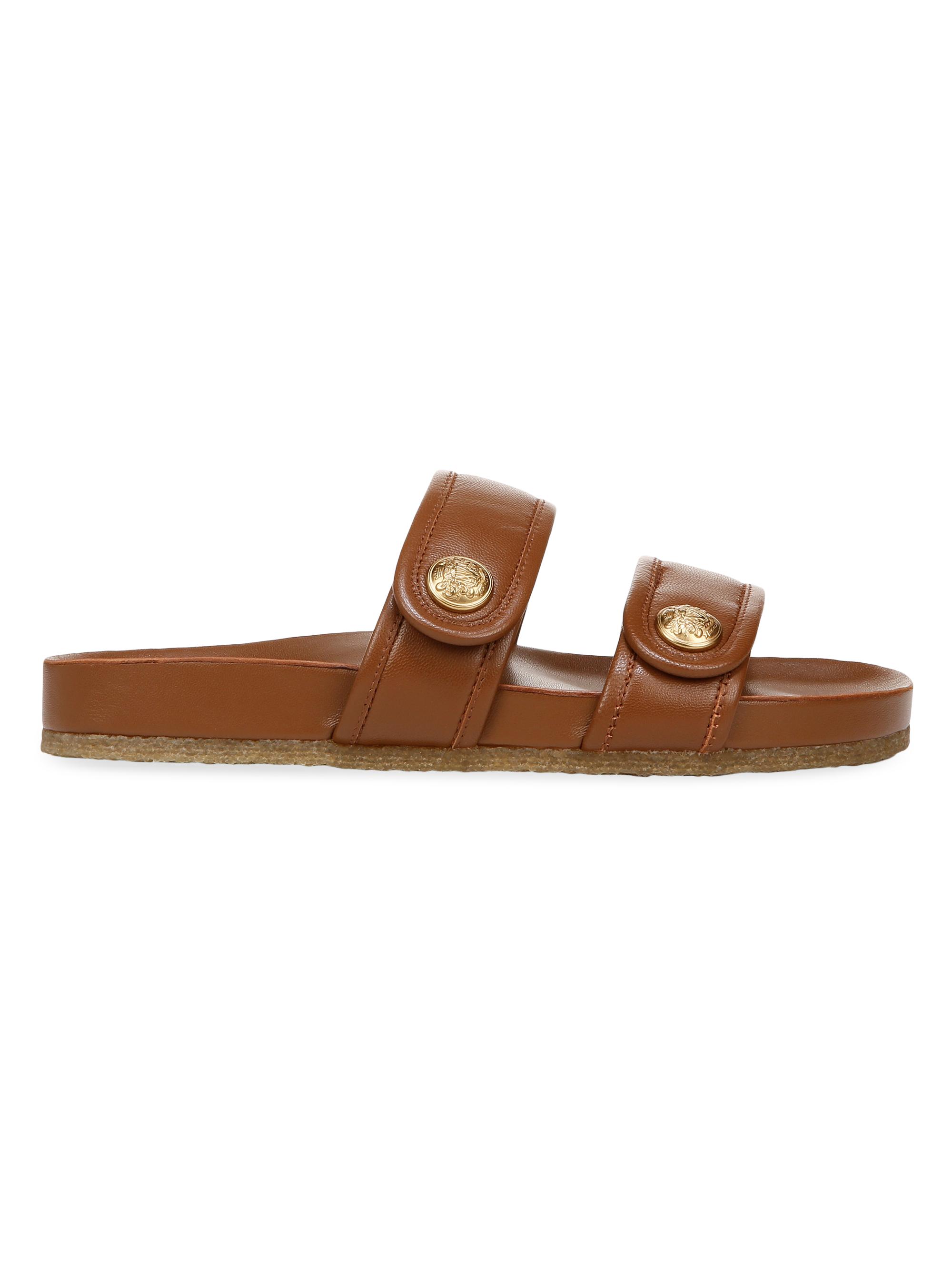 Veronica Beard Women's Percey Leather Sandals - Caramel