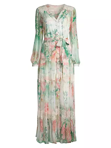 Ruksana Floral Silk Maxi Dress