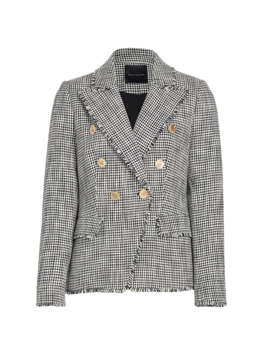 Elie Tahari The Chana Cotton-Blend Tweed Double-Breasted