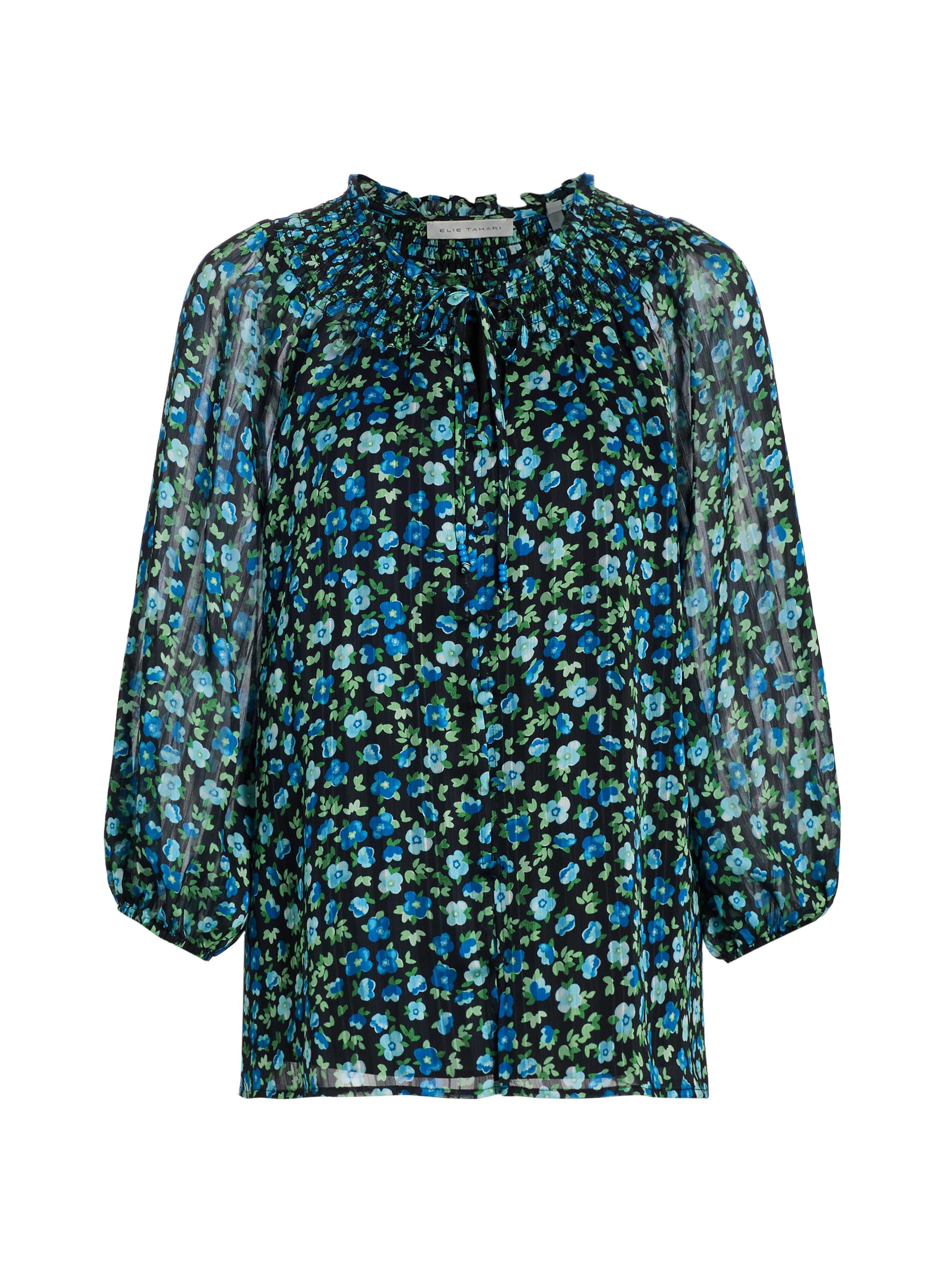 Elie Tahari Women's The Miriam Floral Blouse - Forget Me Not Print