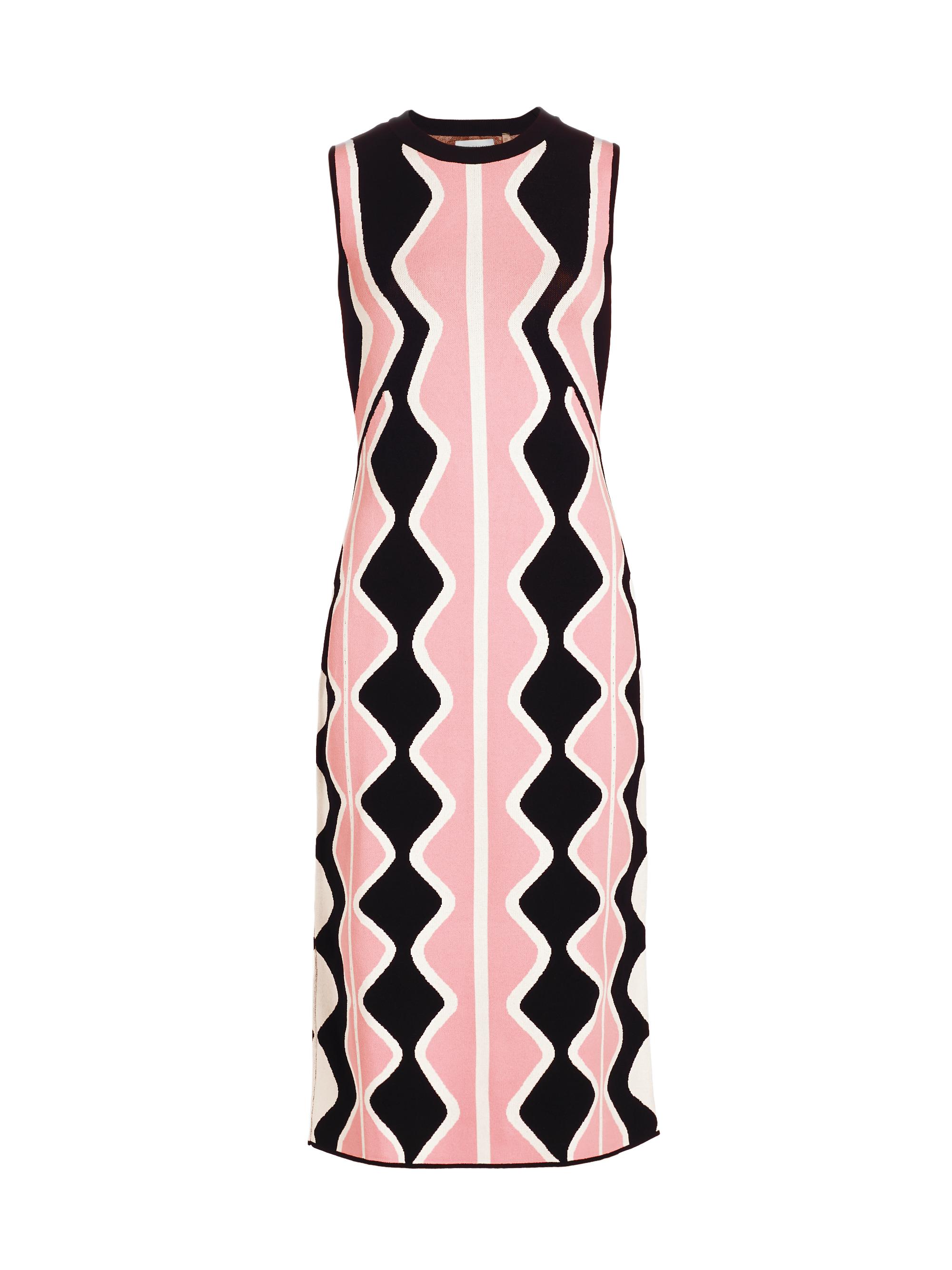 Elie Tahari Women's The Anabel Sleeveless Sweaterdress - Tailor Pink Noir White