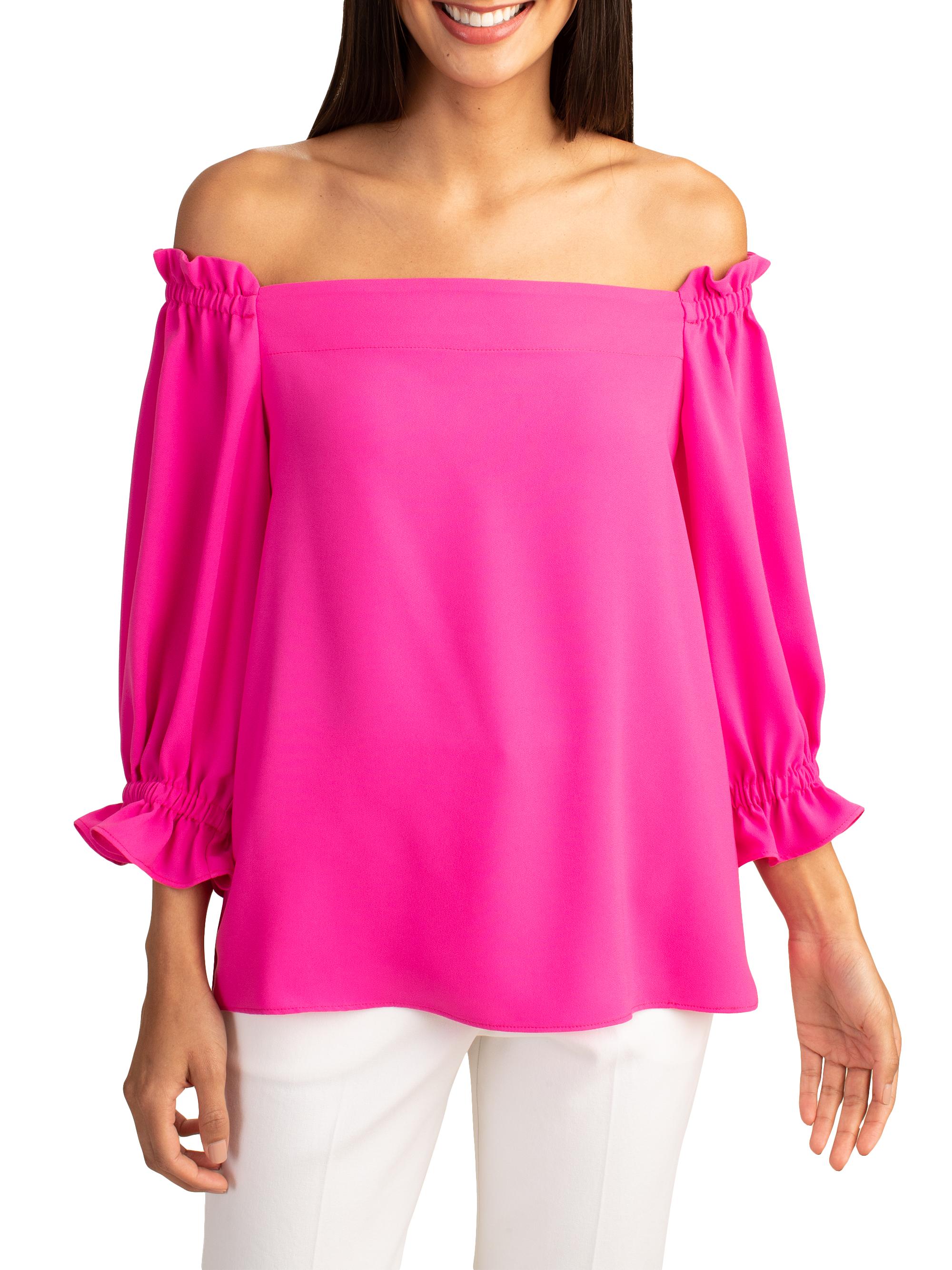 Trina Turk Women's Equinox Satin Crepe Off-The-Shoulder Top - Trina Pink