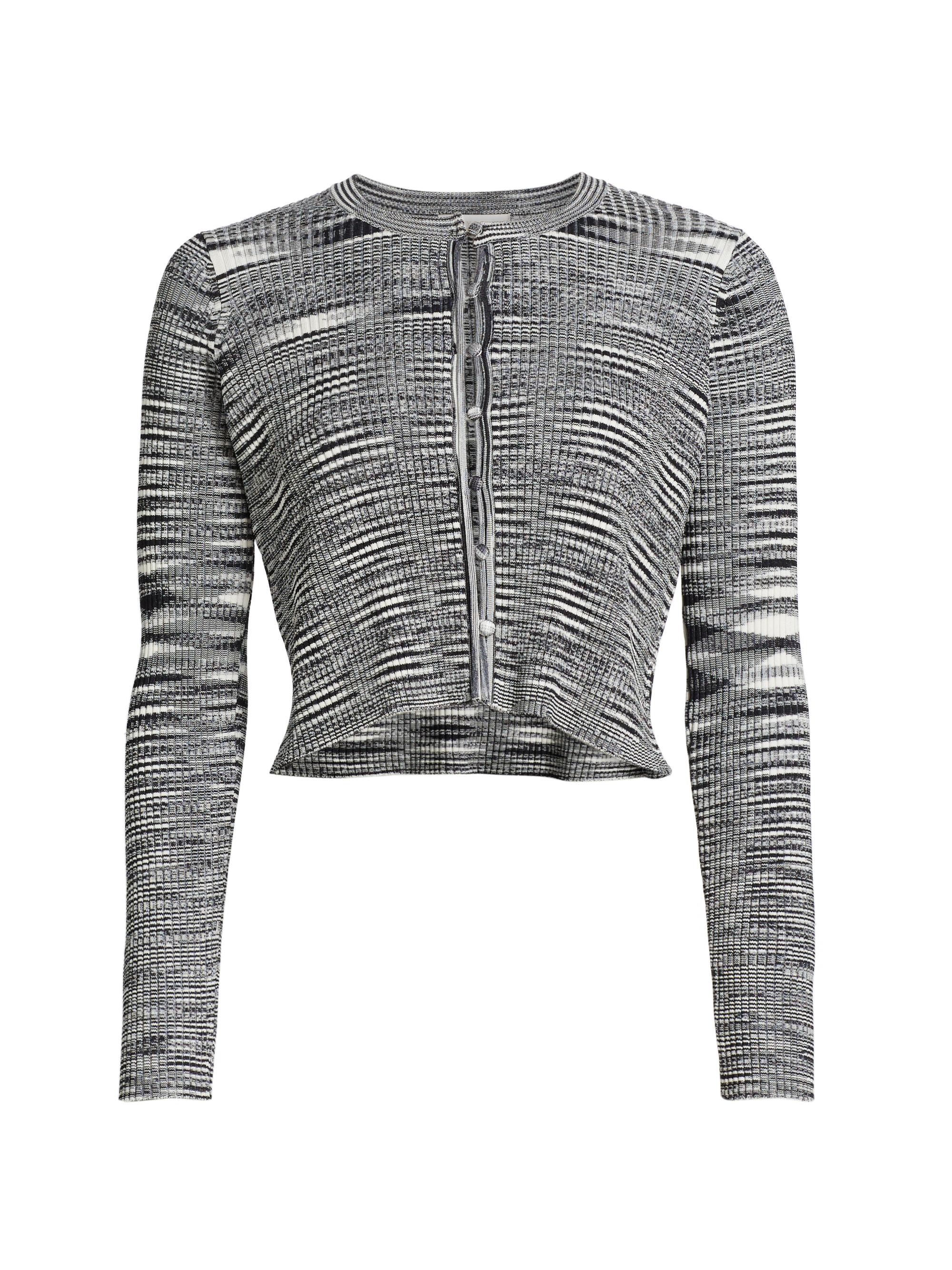 Ramy Brook Women's Angeline Cropped Cardigan - Black Multi Knit