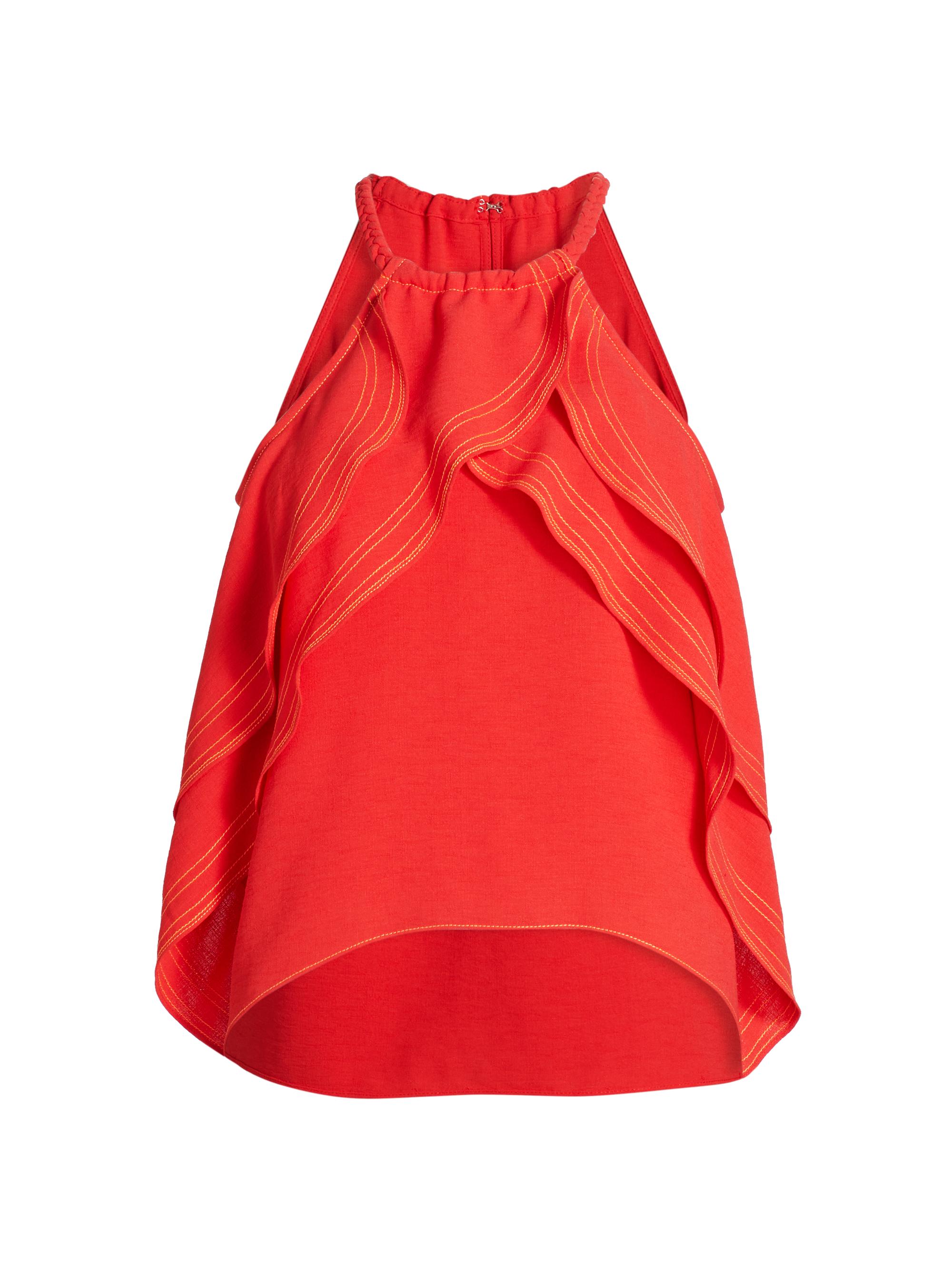 Ramy Brook Women's Ola Halterneck Sleeveless Top - Flame