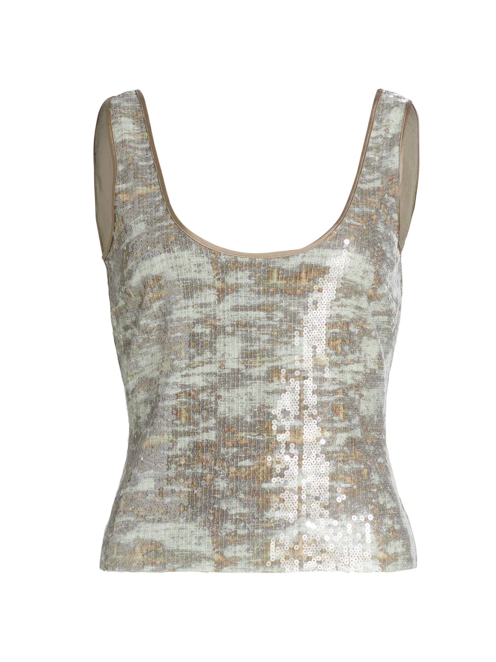 Ramy Brook Women's Dessie Sequin Scoopneck Top - Camo Sequin