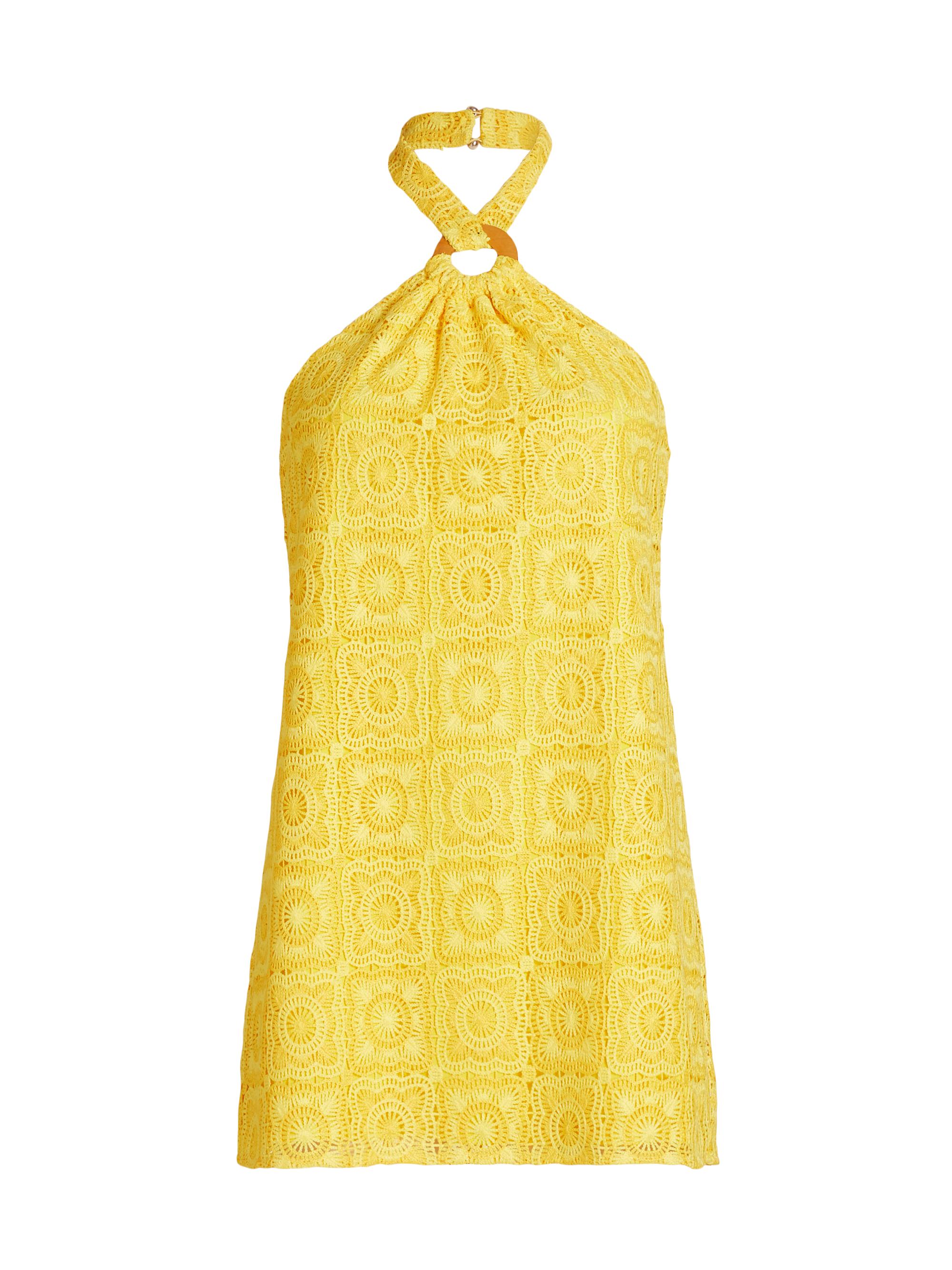Ramy Brook Women's Viola Crochet Shift Minidress - Bright Lemon Crochet