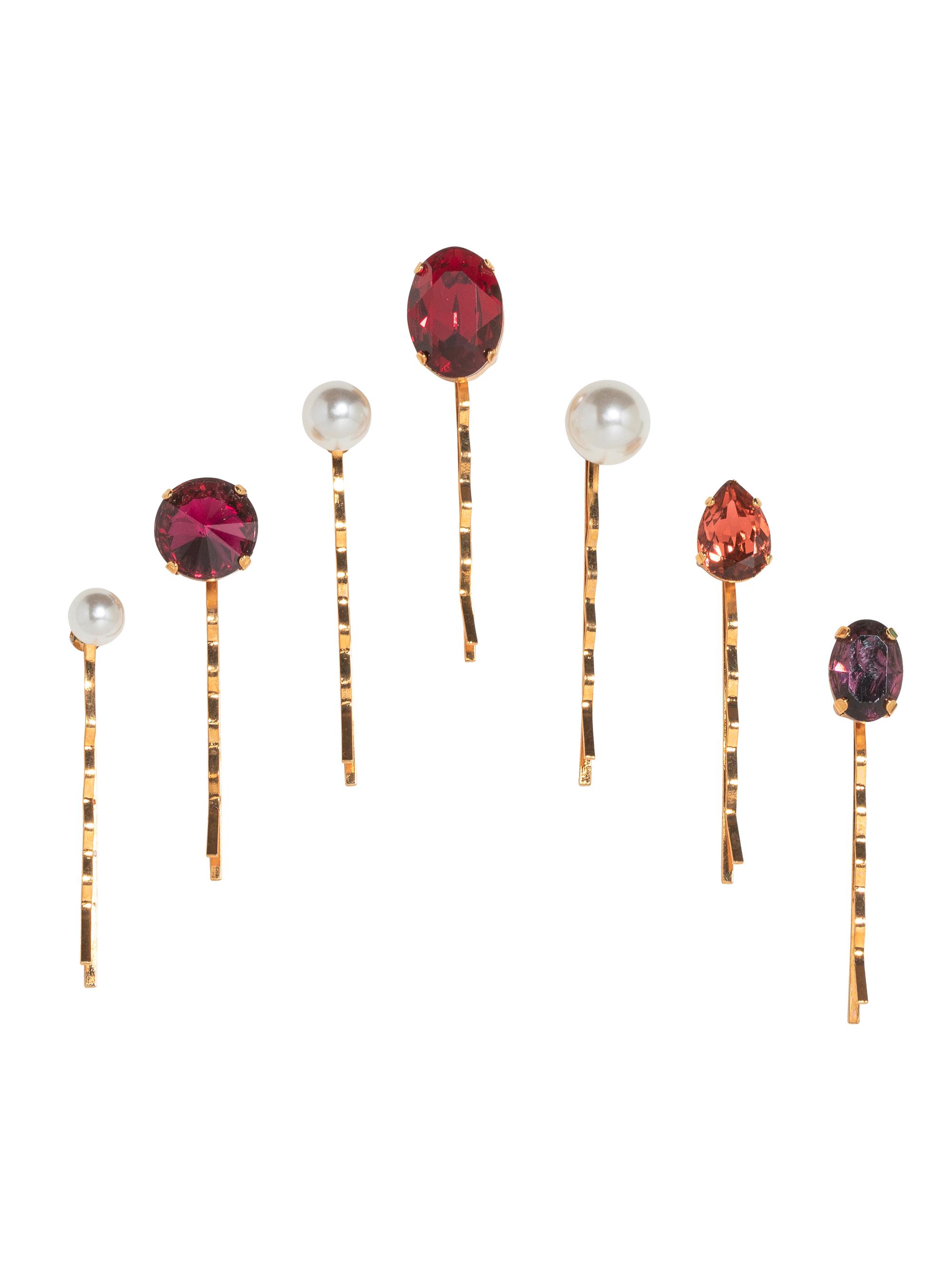 Jennifer Behr Women's Kristel 7-Piece Crystal-Embellished Bobby Pin Set - Ruby