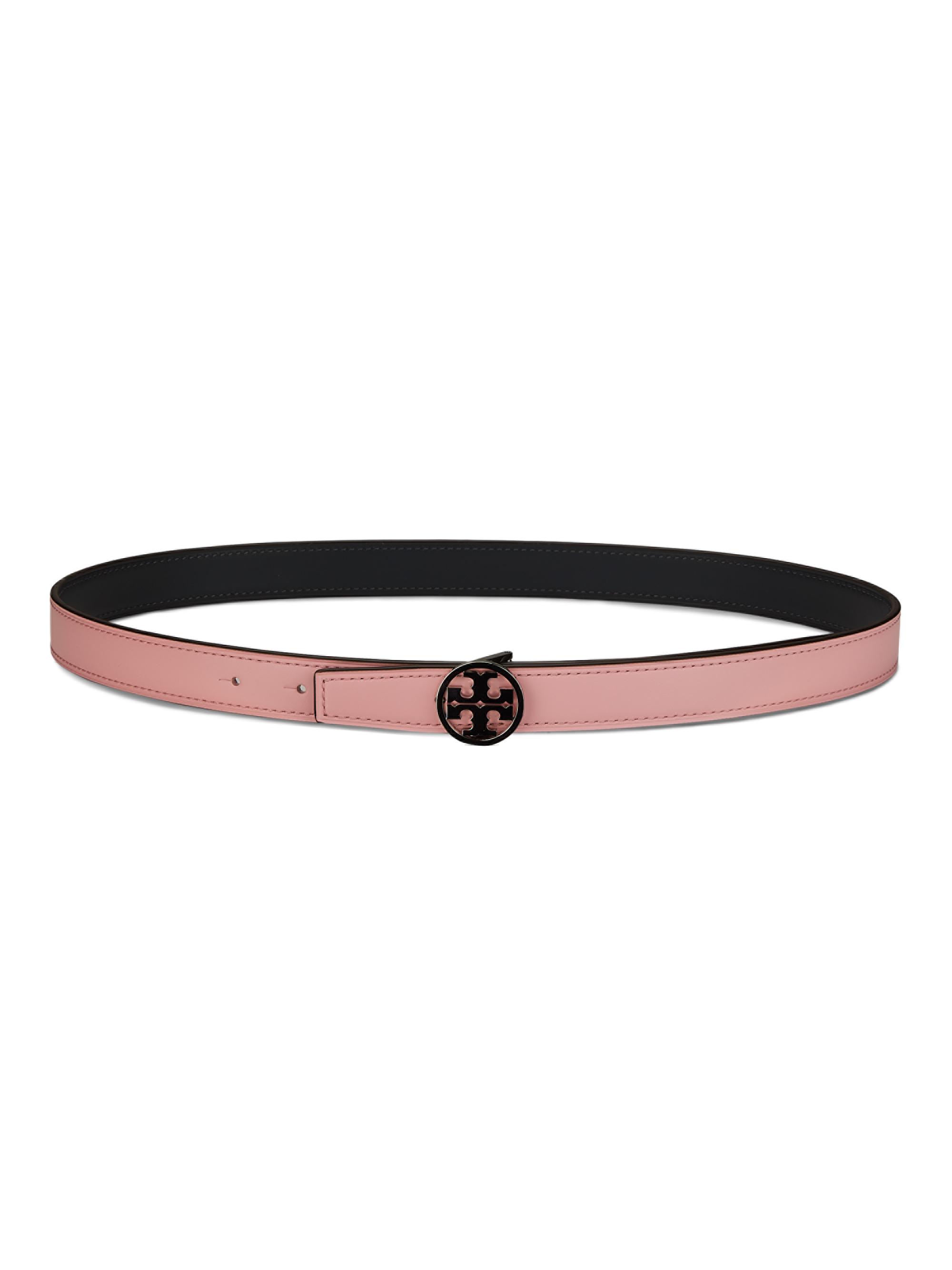 Tory Burch Women's Miller Smooth Reversible Leather Belt - True Pink