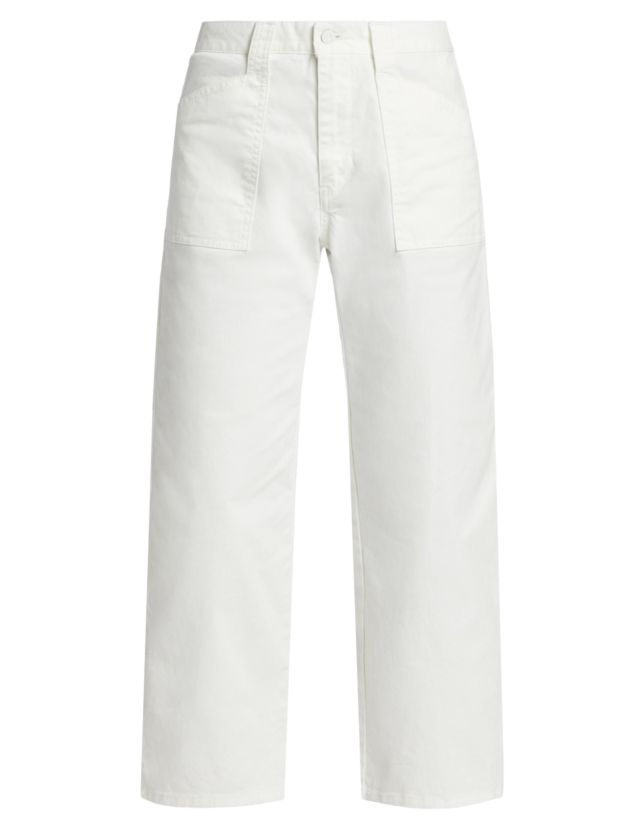 Moussy Vintage Women's Rancho Rigid Wide Crop Cargo Jeans - White