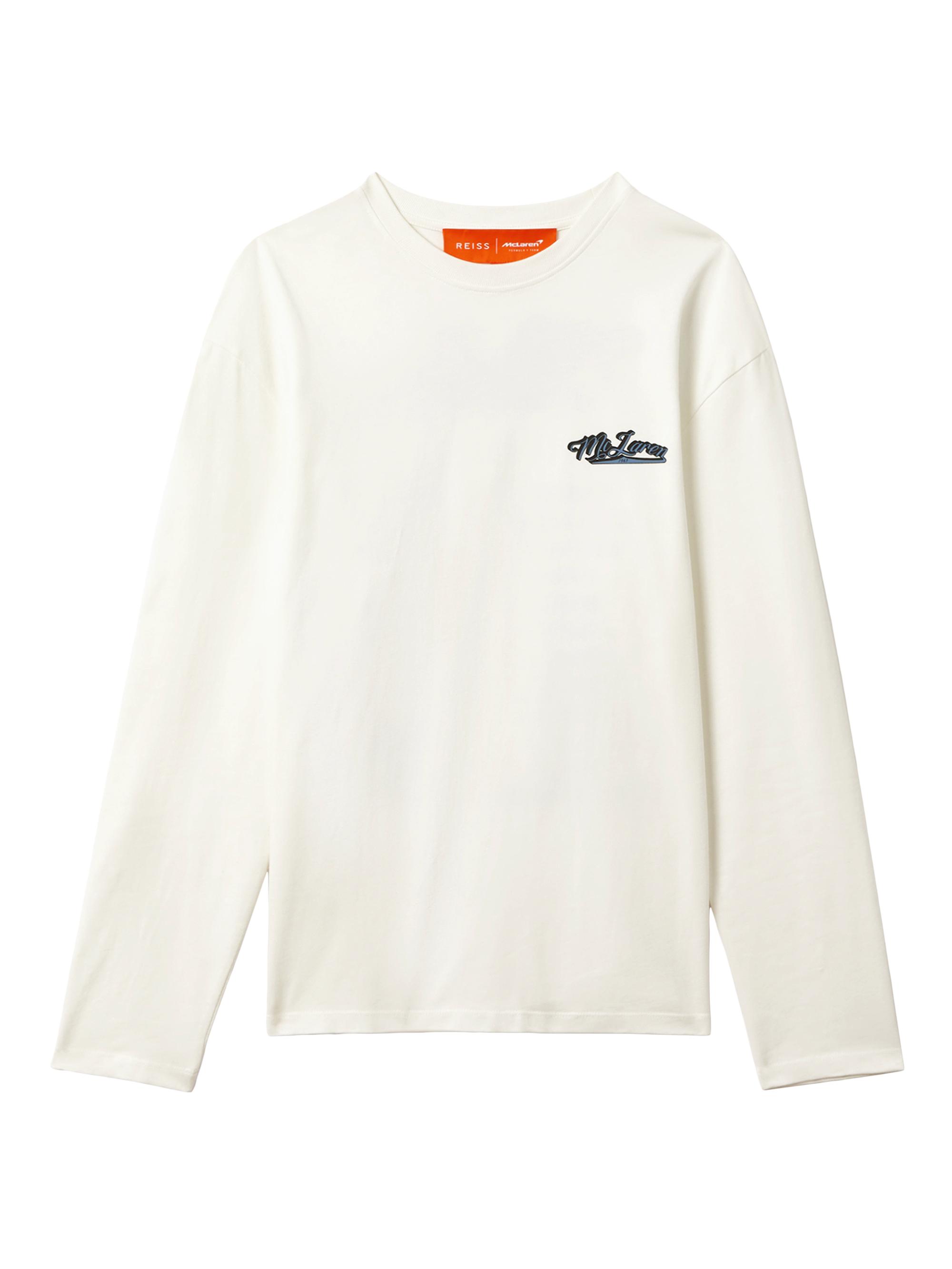Reiss Men's  x McLaren F1 Team Beaton Long-Sleeve T-Shirt - White