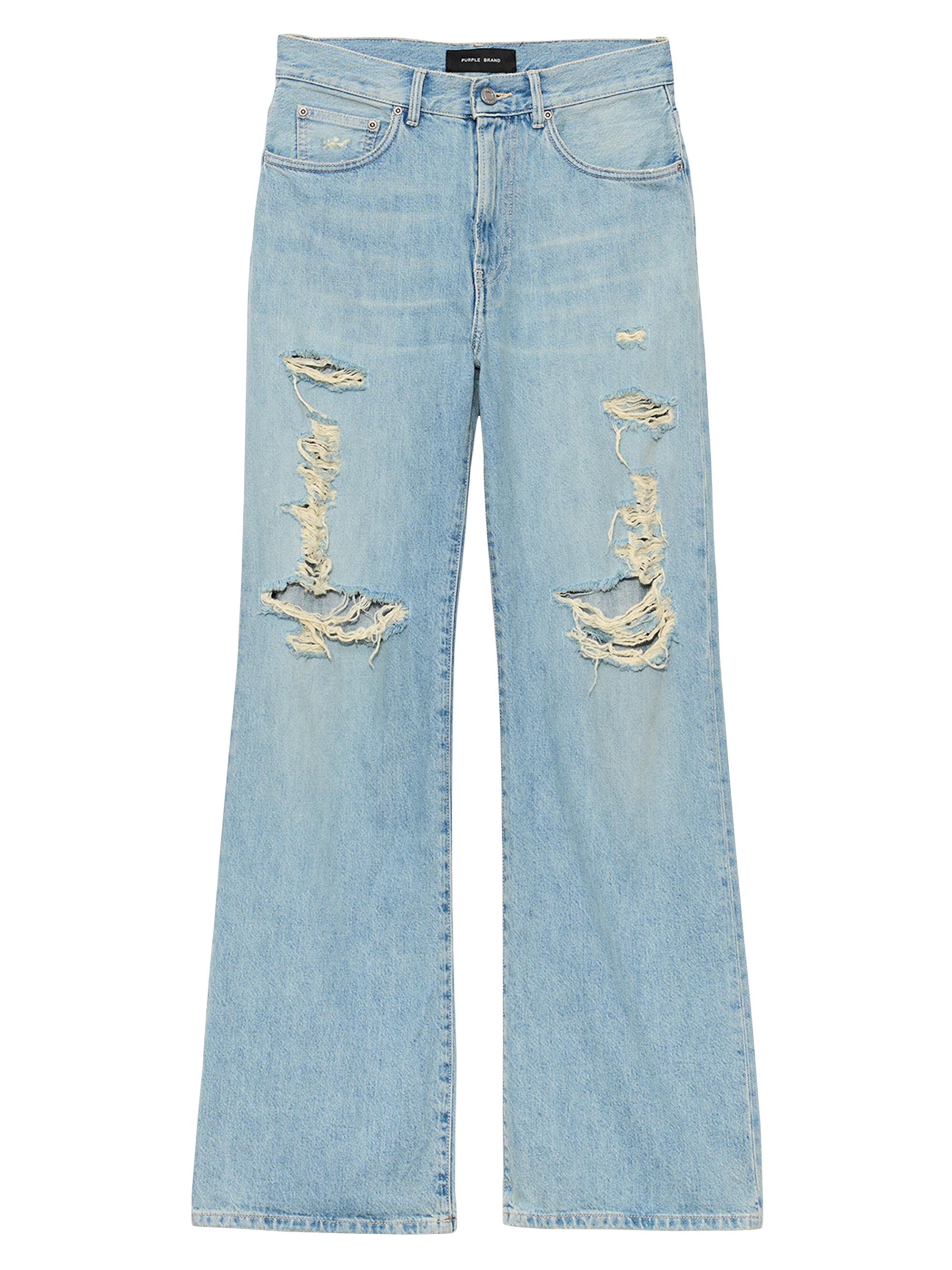 Distressed Denim Wide Jeans