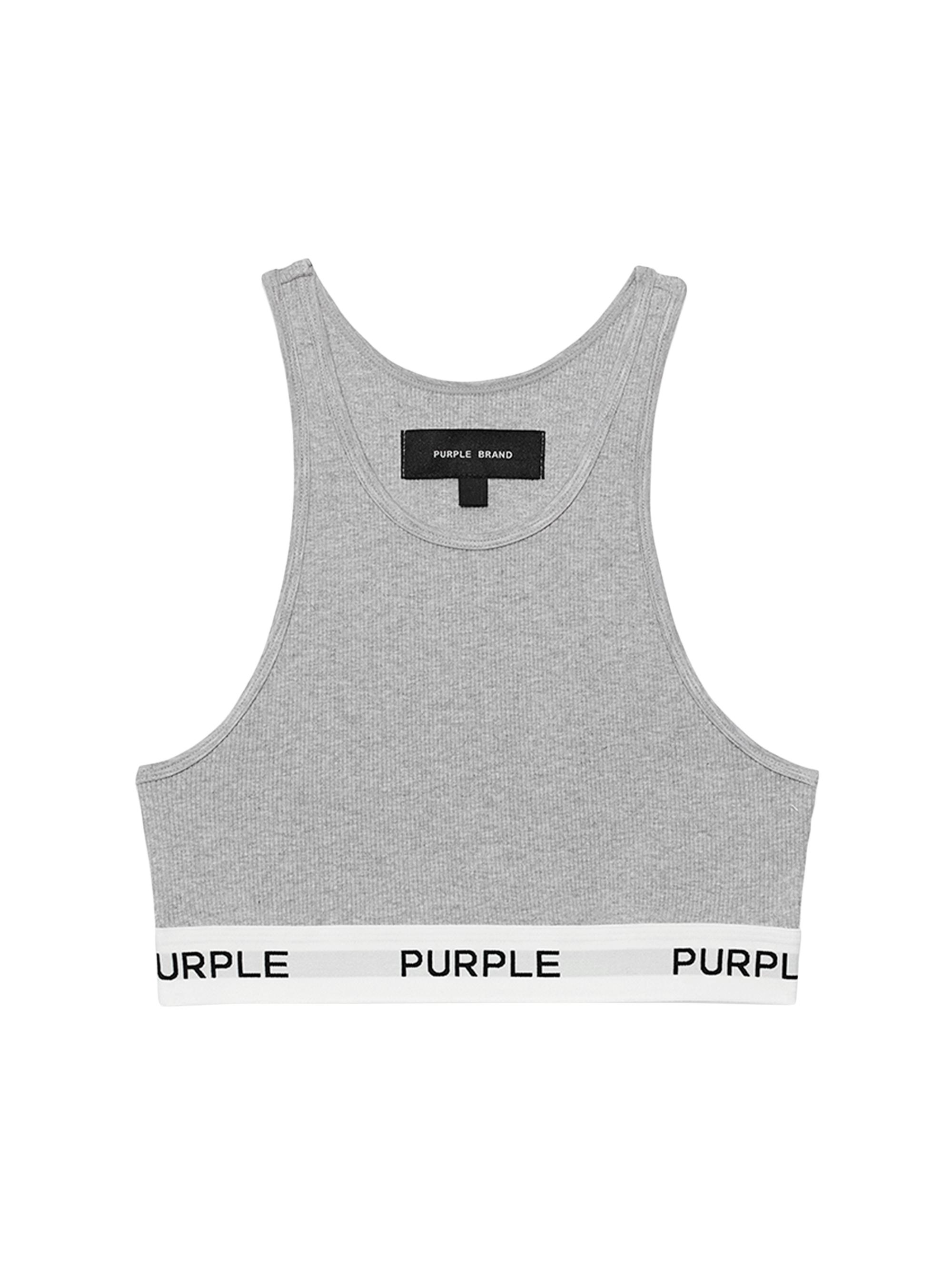 Purple Brand Women's Rib-Knit Bralette - Grey