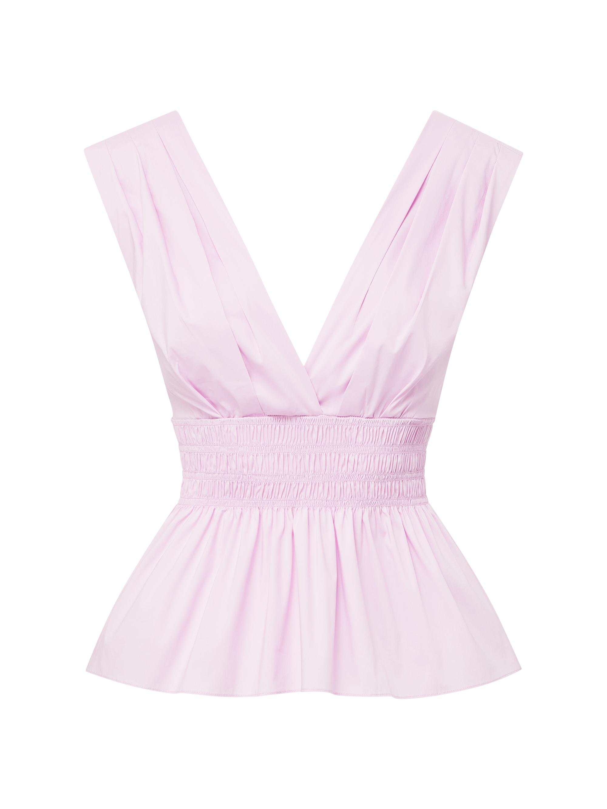 Veronica Beard Women's Evra Cotton-Blend Ruched Top - Barely Orchid