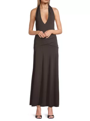 Bridge Blanche Jersey Halter Maxi Dress ...