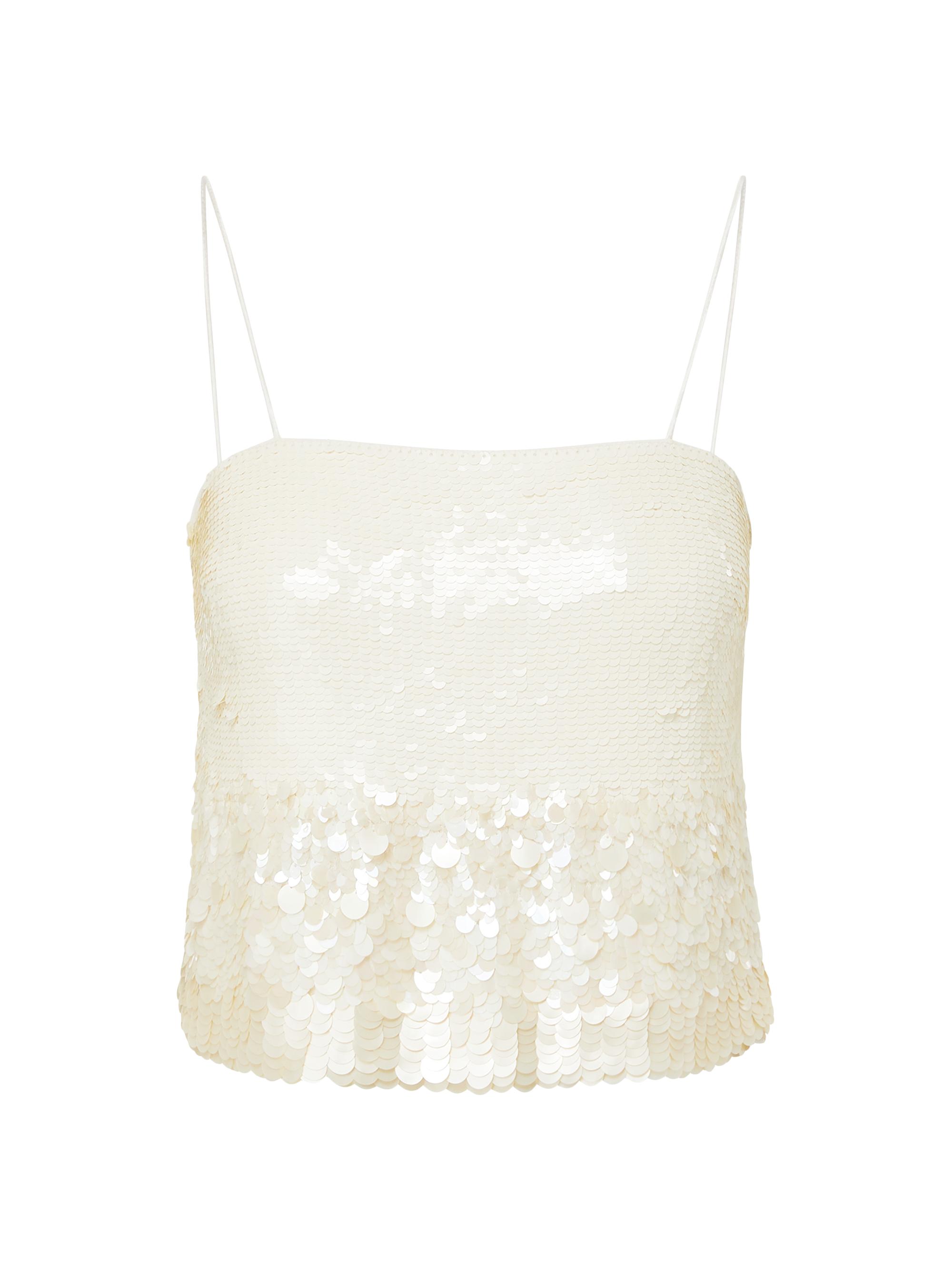 Veronica Beard Women's Harmoni Iridescent Sequin Camisole - Iridescent Off White