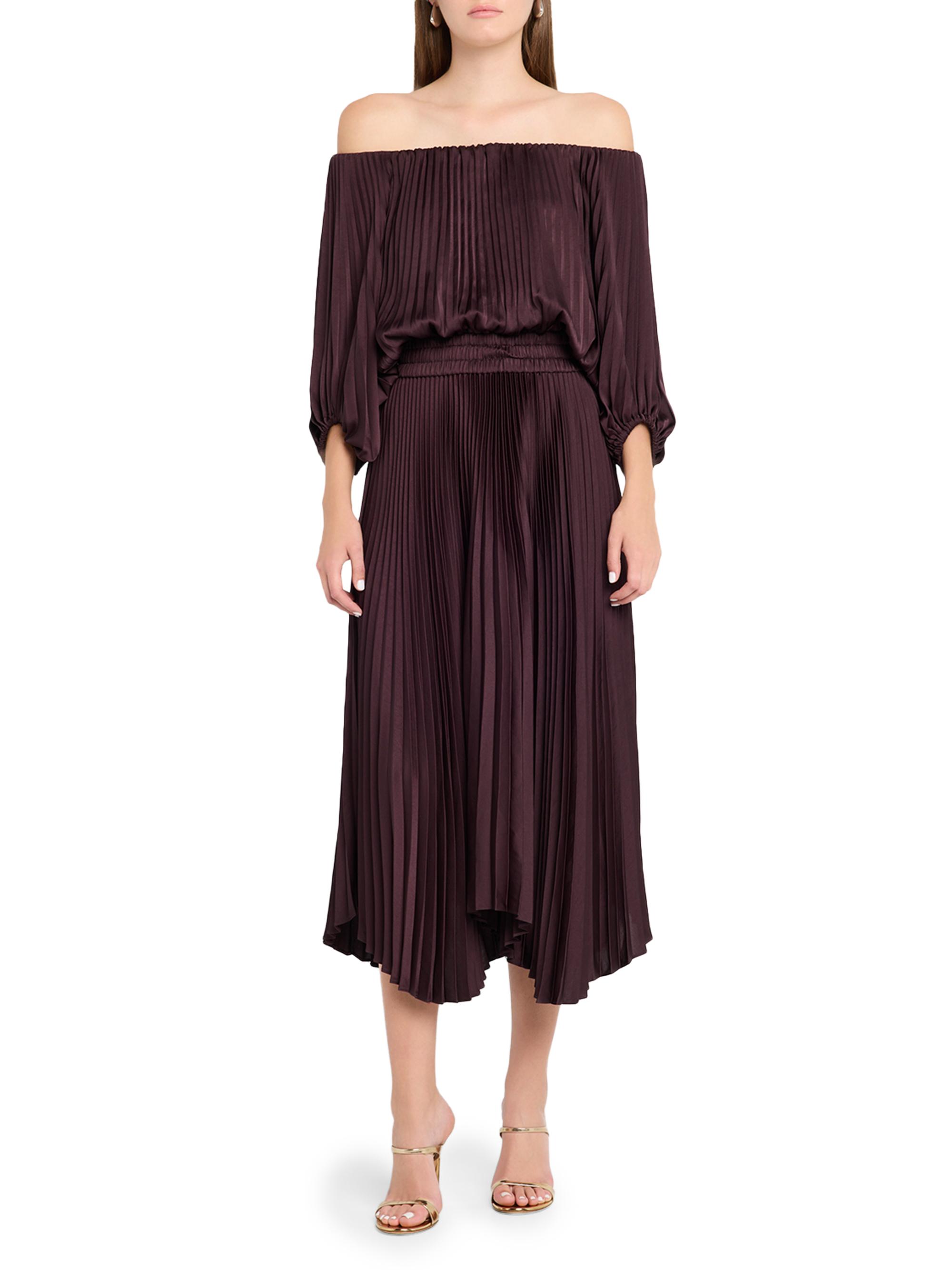 A.L.C. Sienna Pleated Off-The-Shoulder Handkerchief Dress | Saks Fifth  Avenue