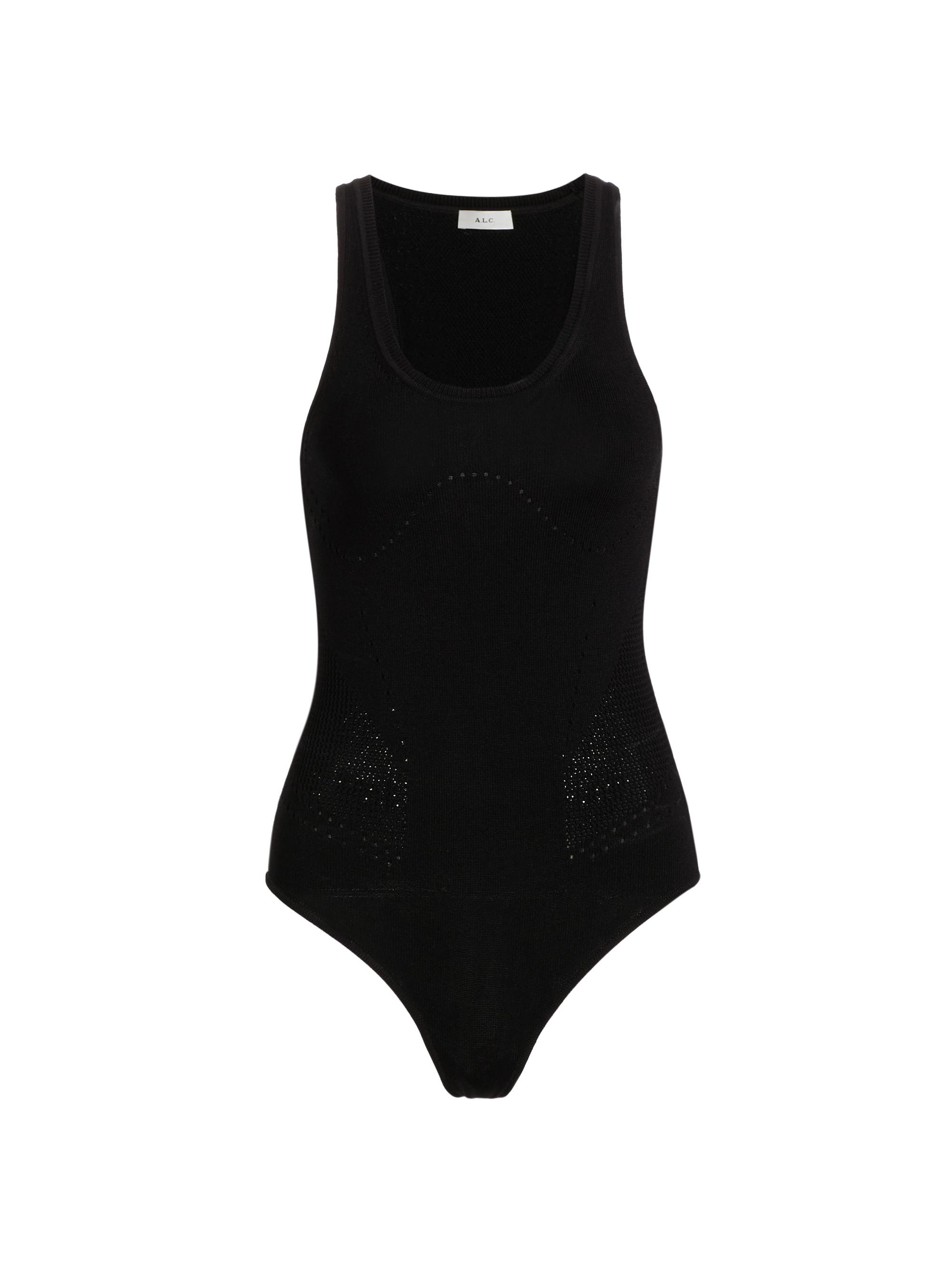 A.L.C. Women's Ina Sleeveless Pointelle Knit Bodysuit - Black