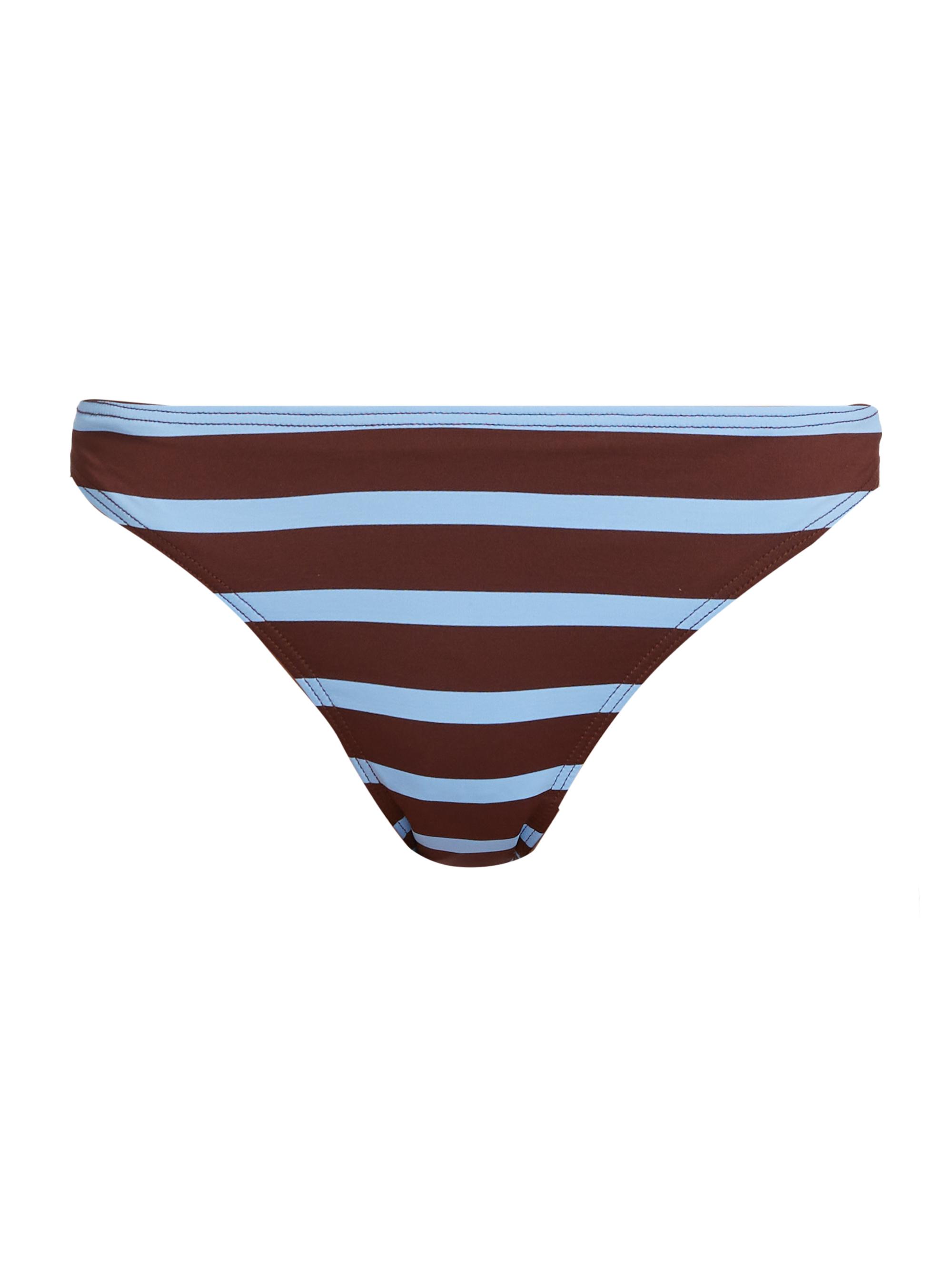 A.L.C. Women's Amber Stripe Bikini Bottoms - Vista Blue Fudge