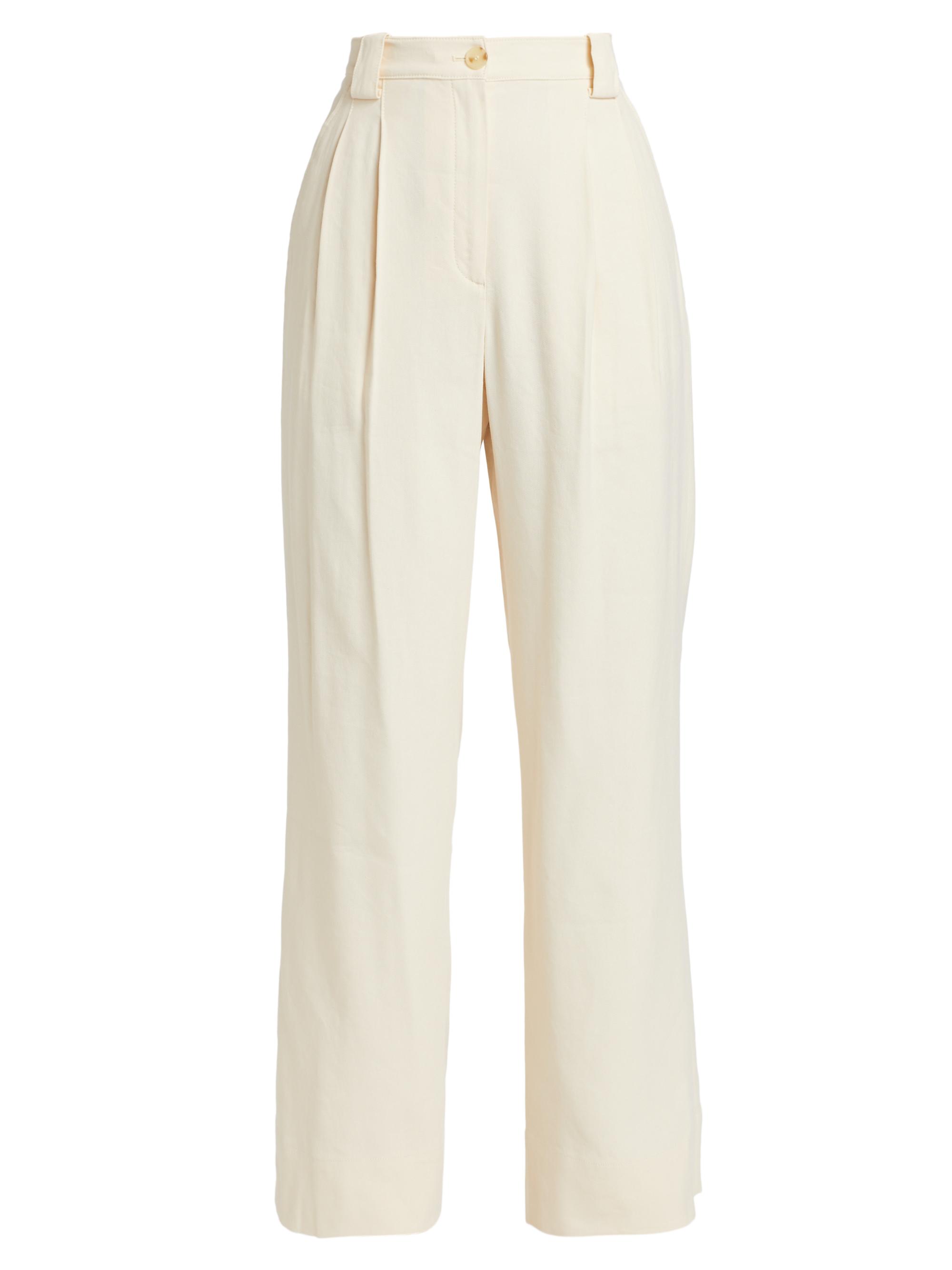 A.L.C. Women's Tommy II Linen-Blend Pleated Pants - Bone
