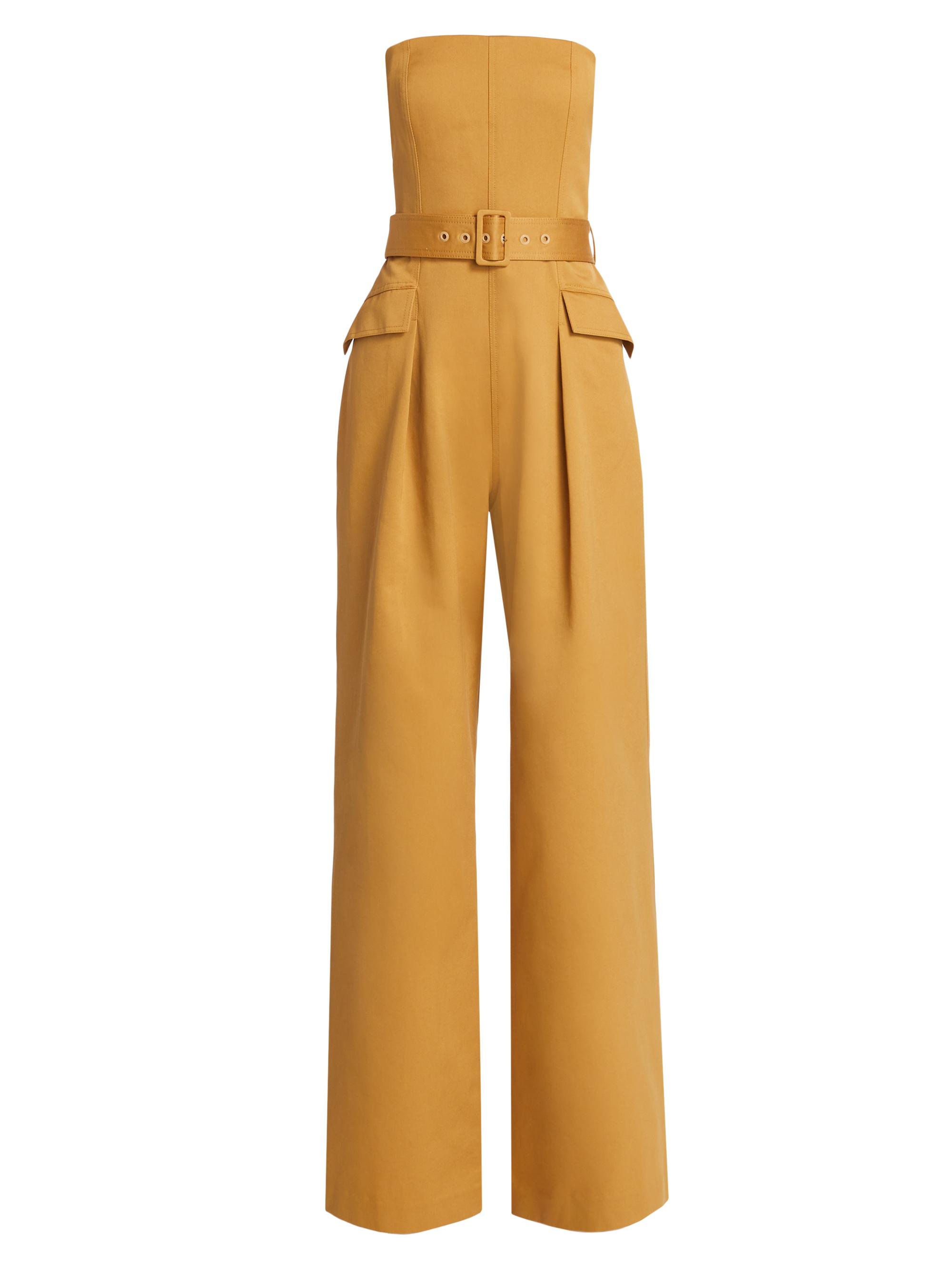 A.L.C. Women's Presley Belted Cotton Strapless Jumpsuit - Aged Bronze