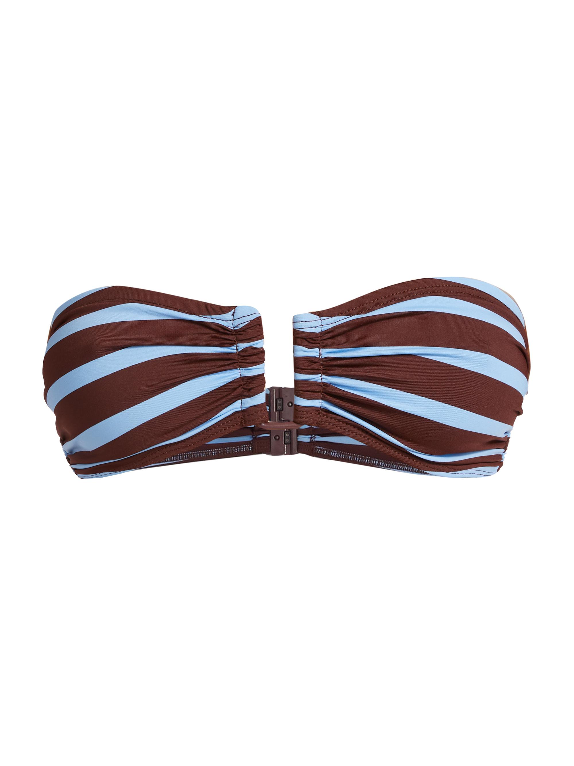 A.L.C. Women's Ella Convertible Stripe Bikini Top - Vista Blue Fudge
