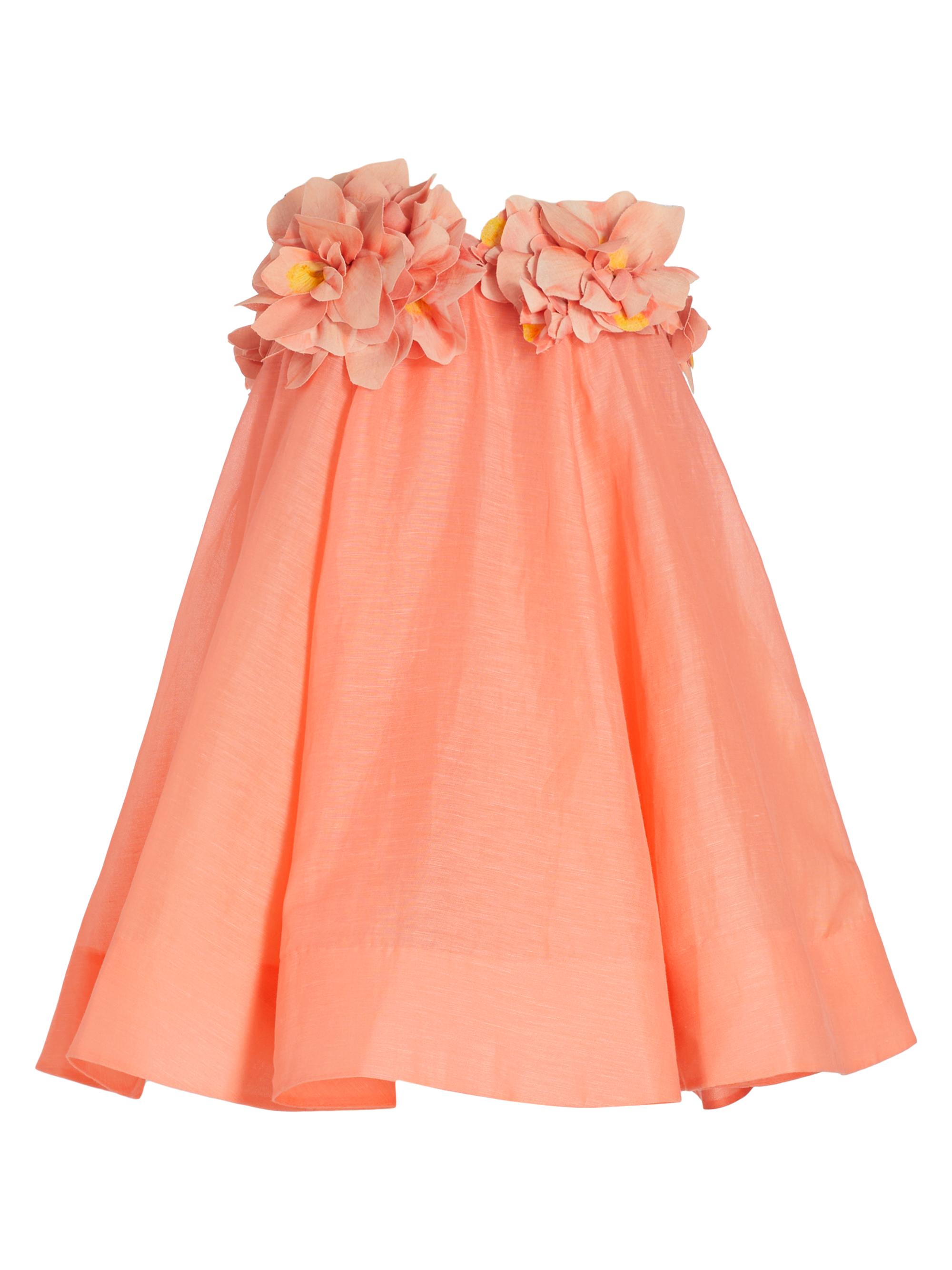 Zimmermann Women's Natura Linen-Silk Strapless Minidress - Coral