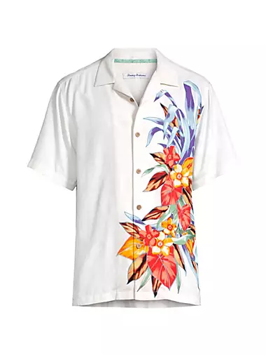 Las Flores Isle Silk Short-Sleeve Shirt